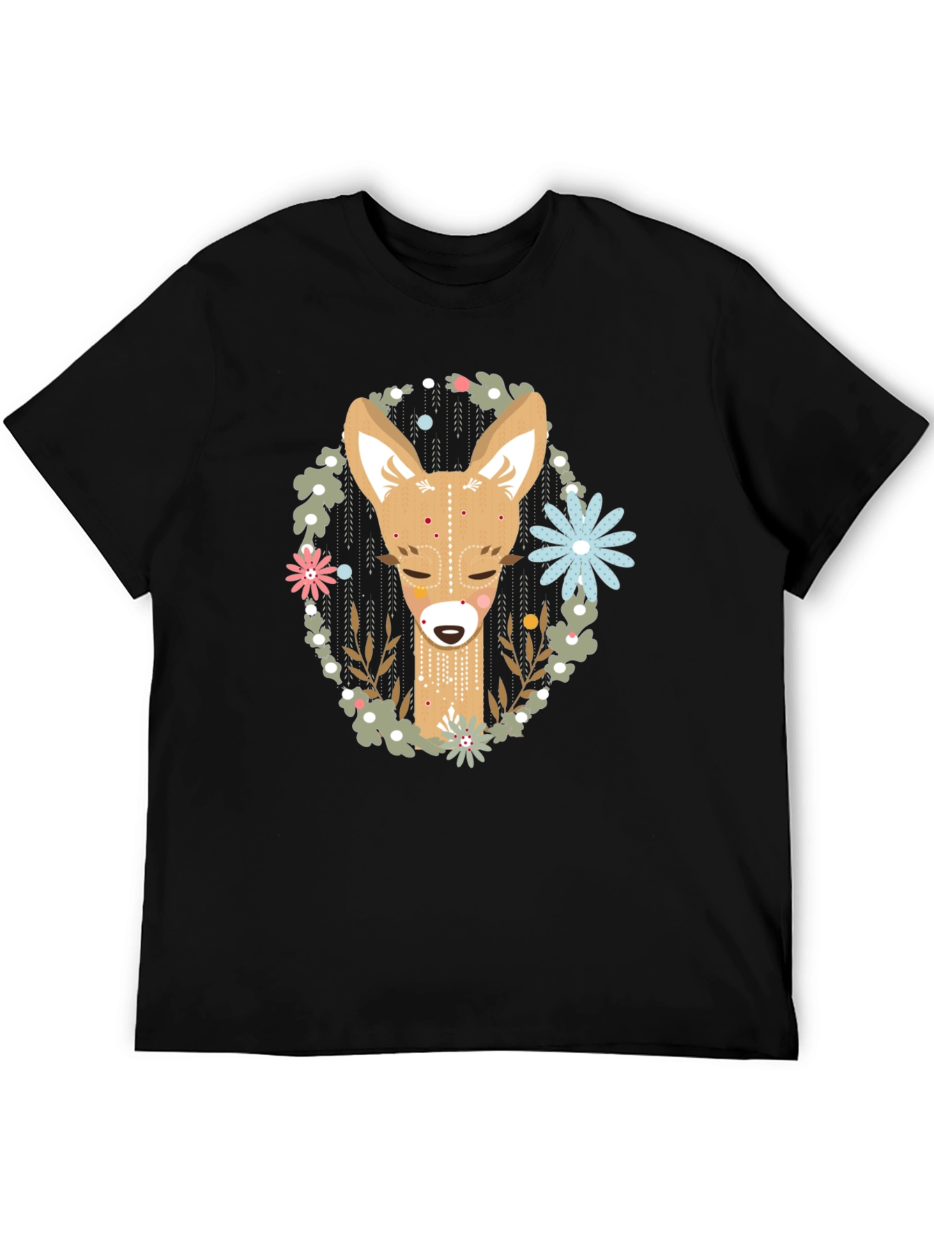 Black Deer Graphic Tee - Black Cotton Blend view 5