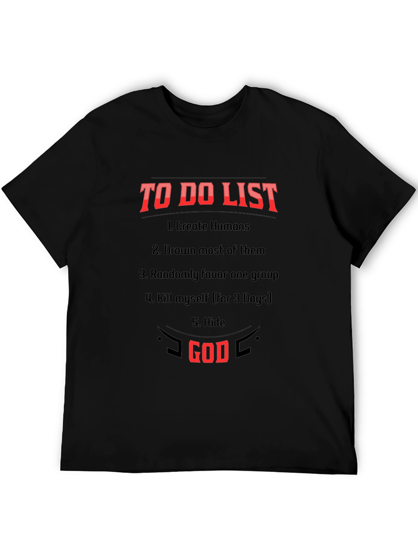 Black God's To-Do List Black T-Shirt view 5