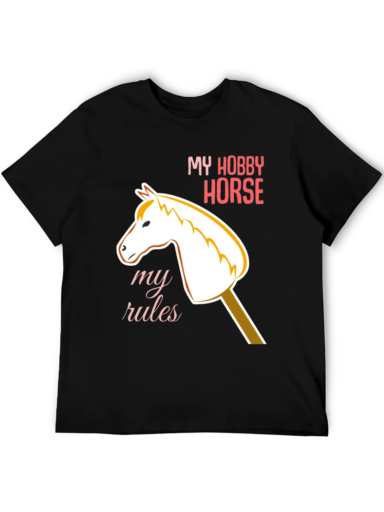 Black My Hobby Horse T-Shirt - Playful Equestrian Style view 5