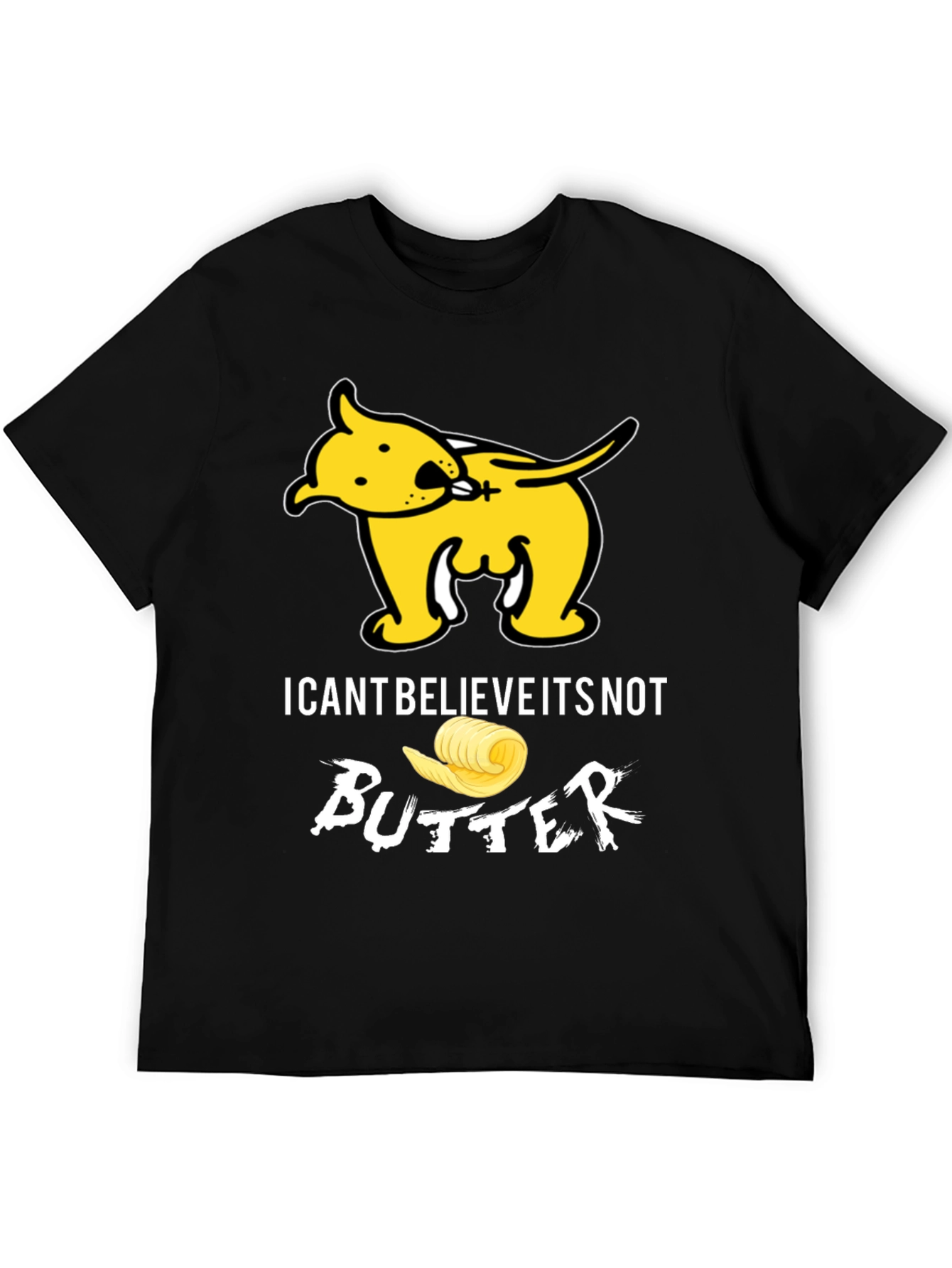 Black I Can't Believe It's Not Butter T-Shirt Funny Dog Tee view 5