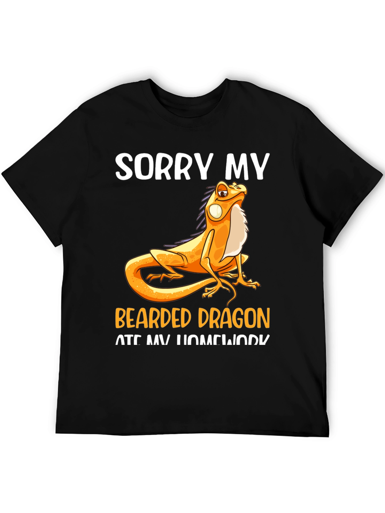 Black Bearded Dragon Ate Homework T-Shirt view 5