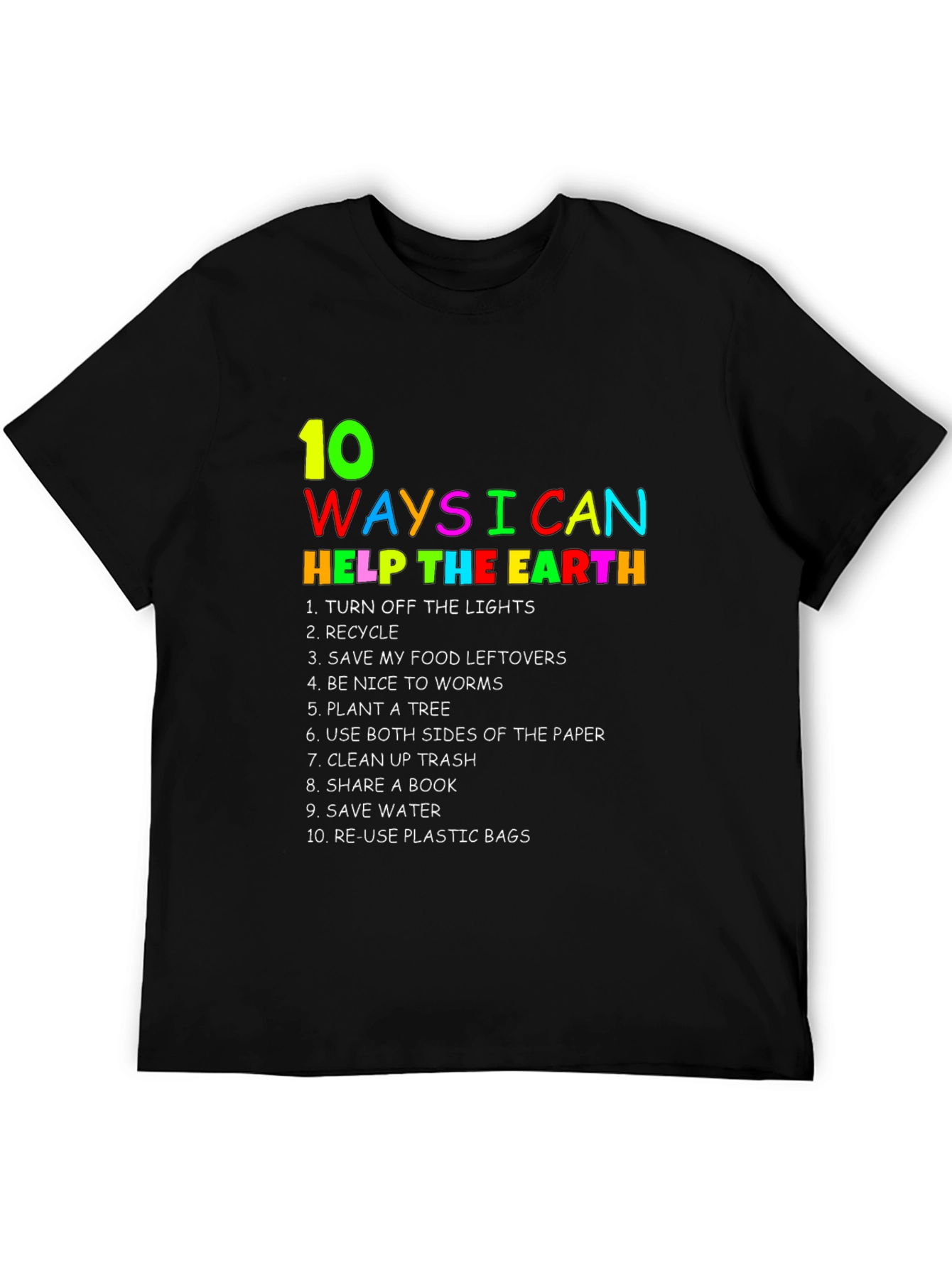Black Eco-Friendly T-Shirt: 10 Ways to Help the Earth view 5