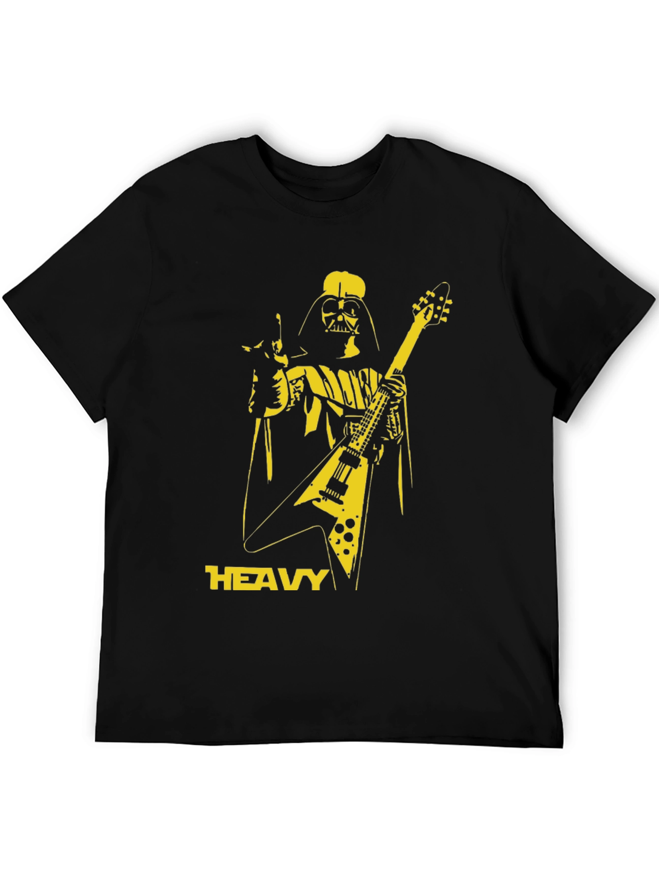 Black Darth Vader Heavy Metal Guitar T-Shirt view 5