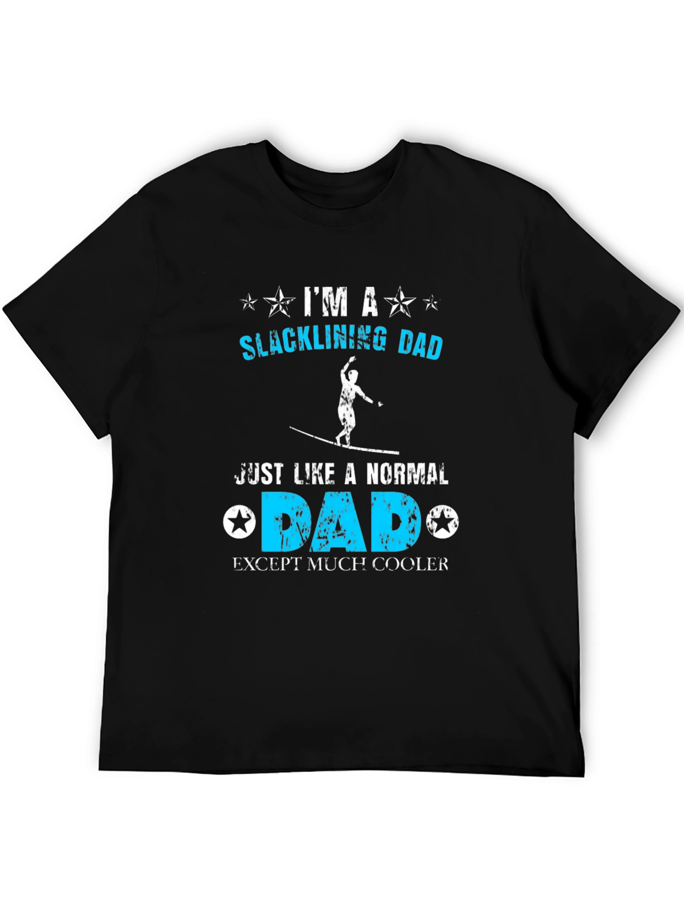 Black Slacklining Dad T-Shirt - Cool Father's Day Gift view 5