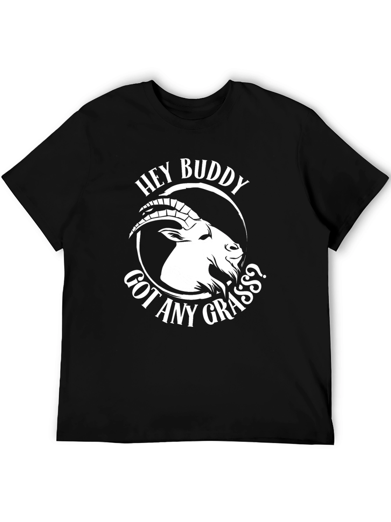 Black Hey Buddy Goat Graphic Tee - Black Cotton T-Shirt view 5