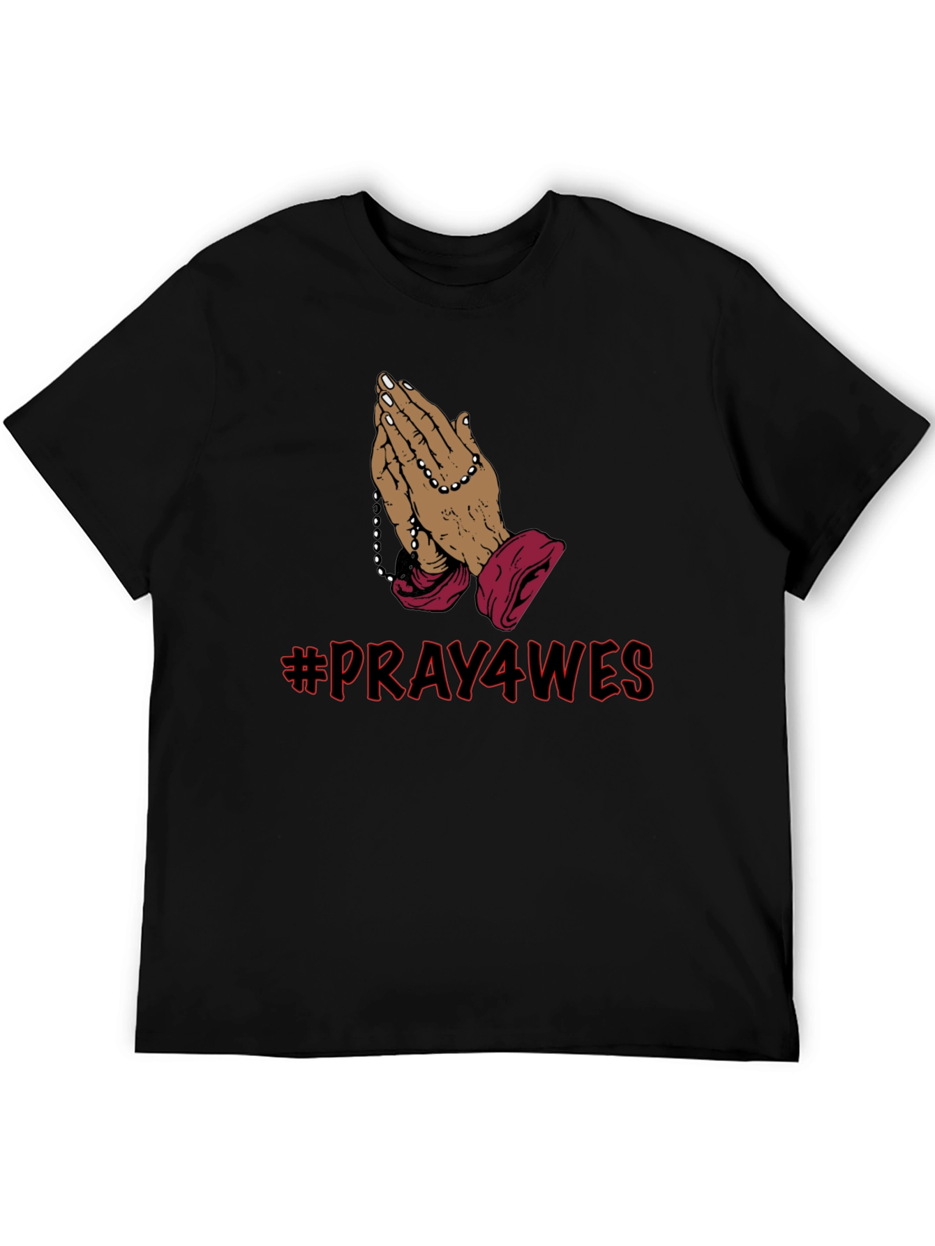 Black Pray4Wes Graphic Tee - Stylish Religious T-Shirt view 5