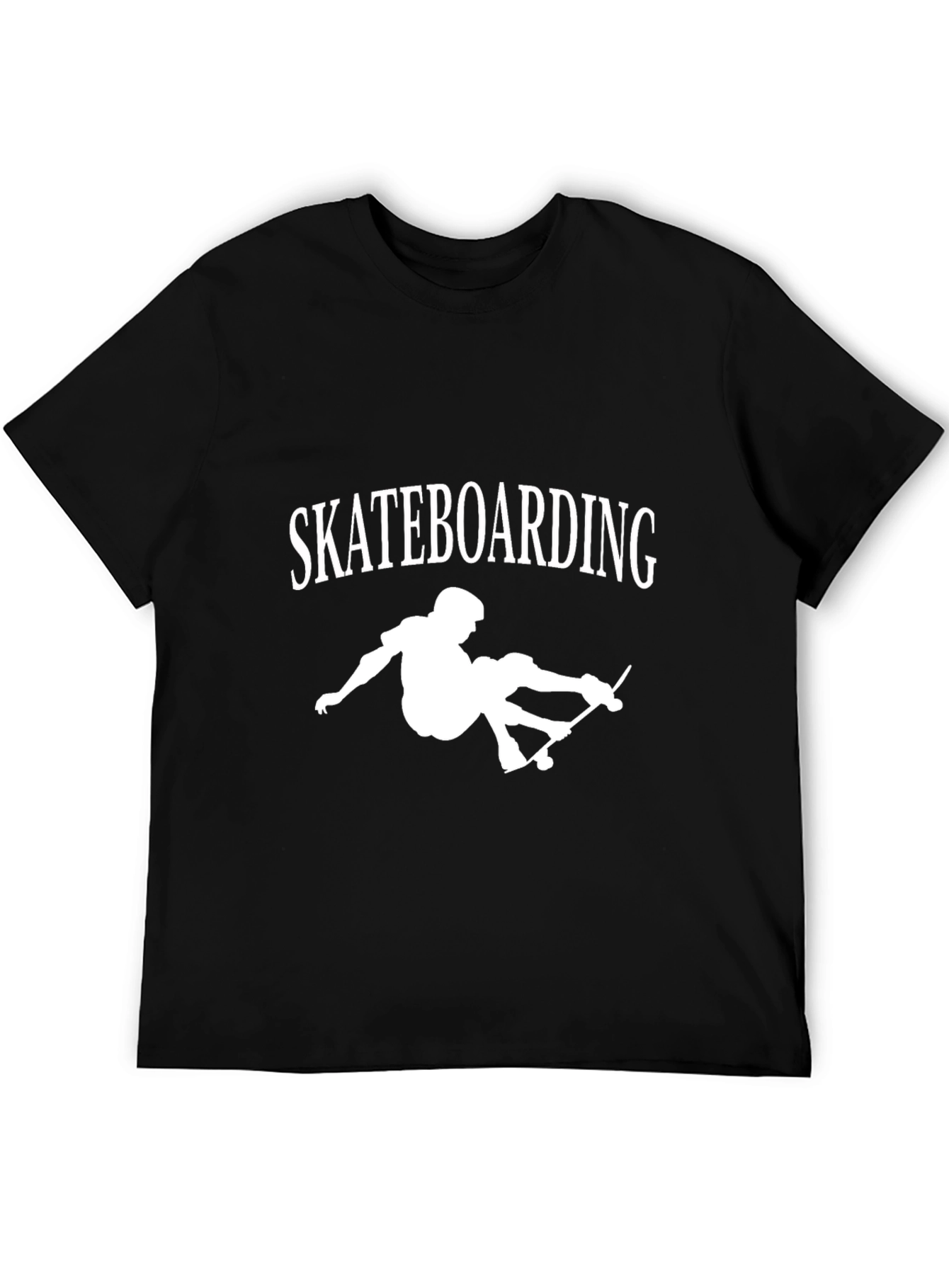 Black Skateboarding Graphic Tee - Casual Black T-Shirt view 5