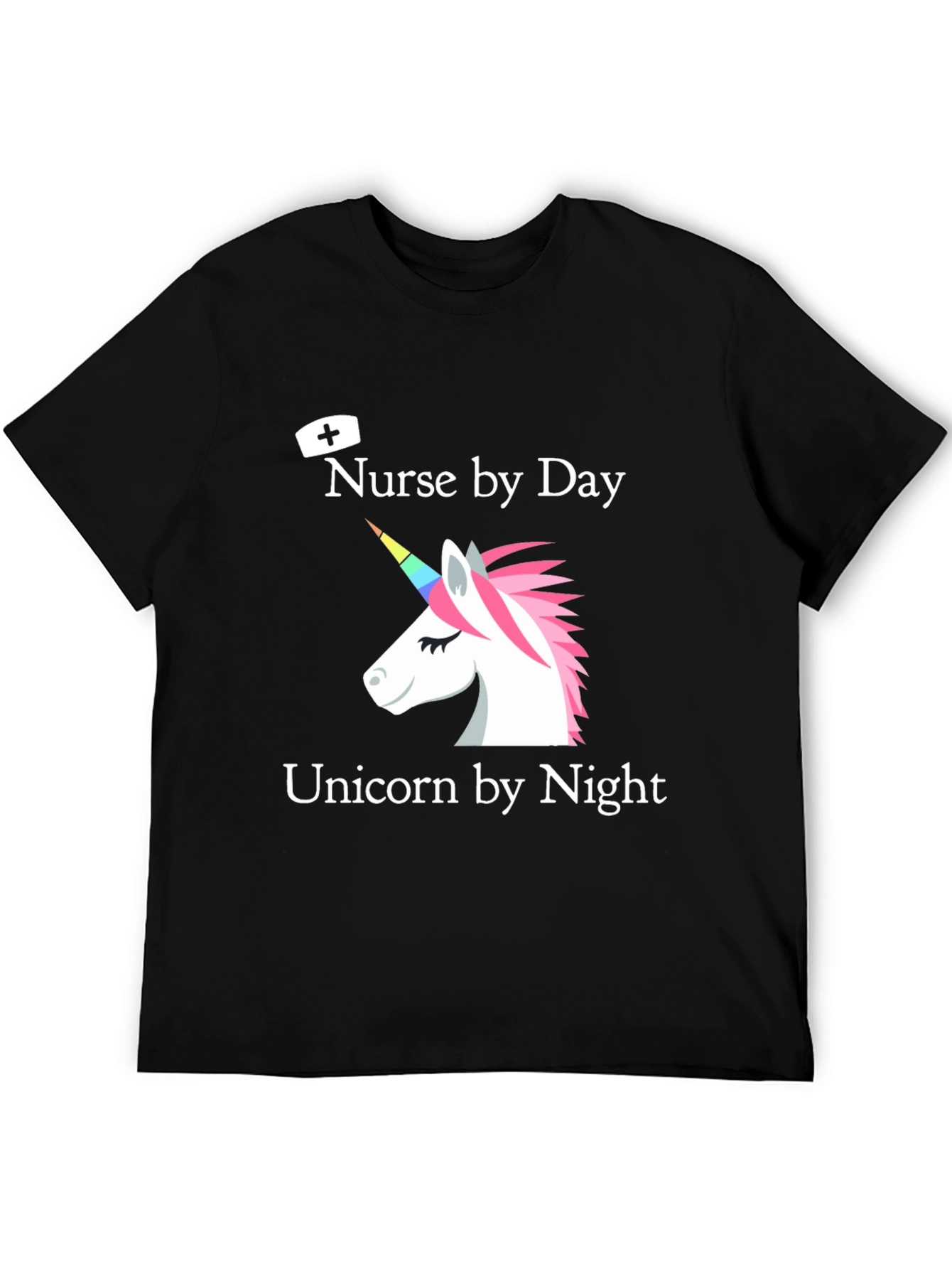 Black Nurse by Day Unicorn by Night T-Shirt view 5