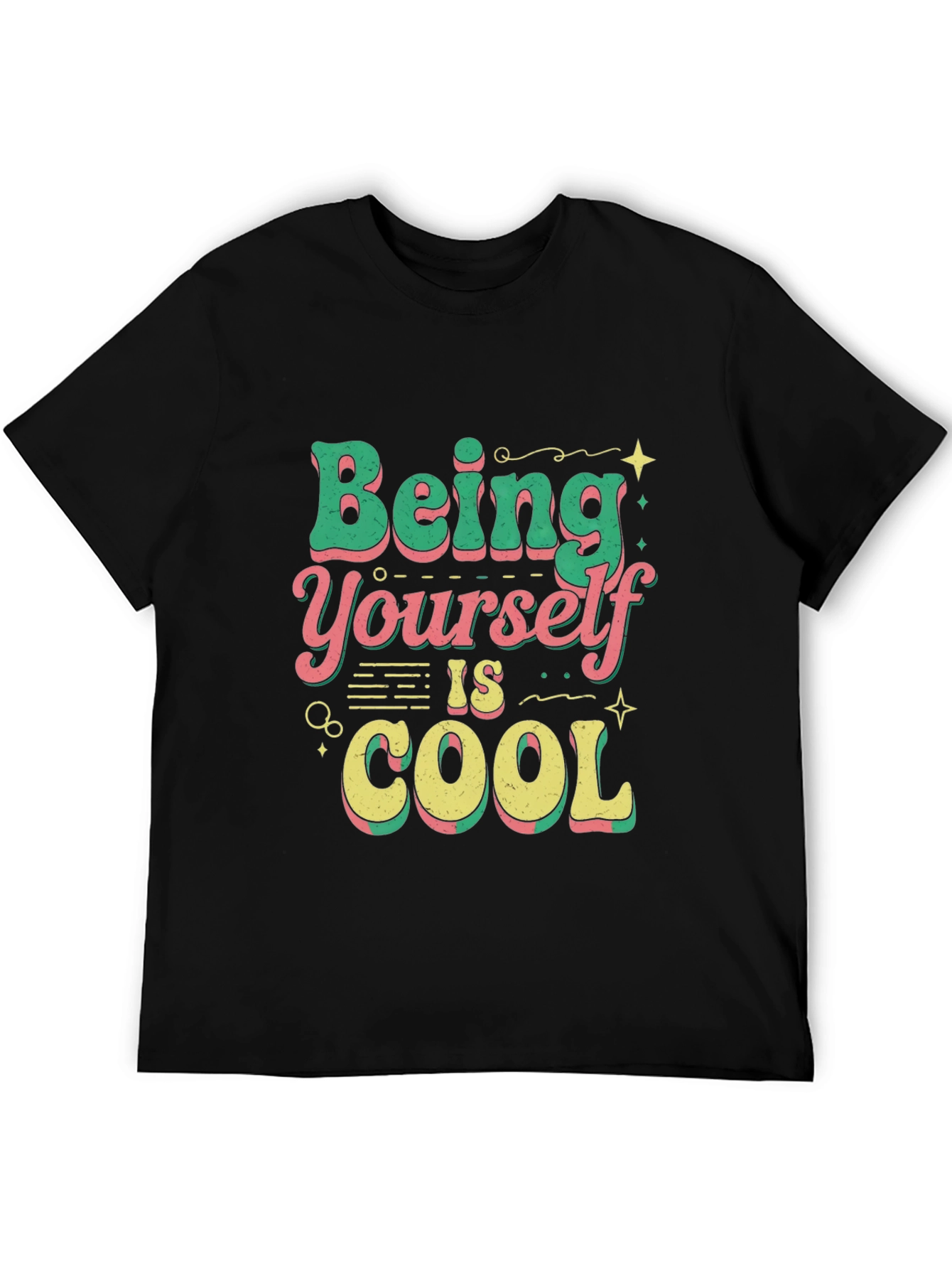 Black Being Yourself is Cool T-Shirt view 5