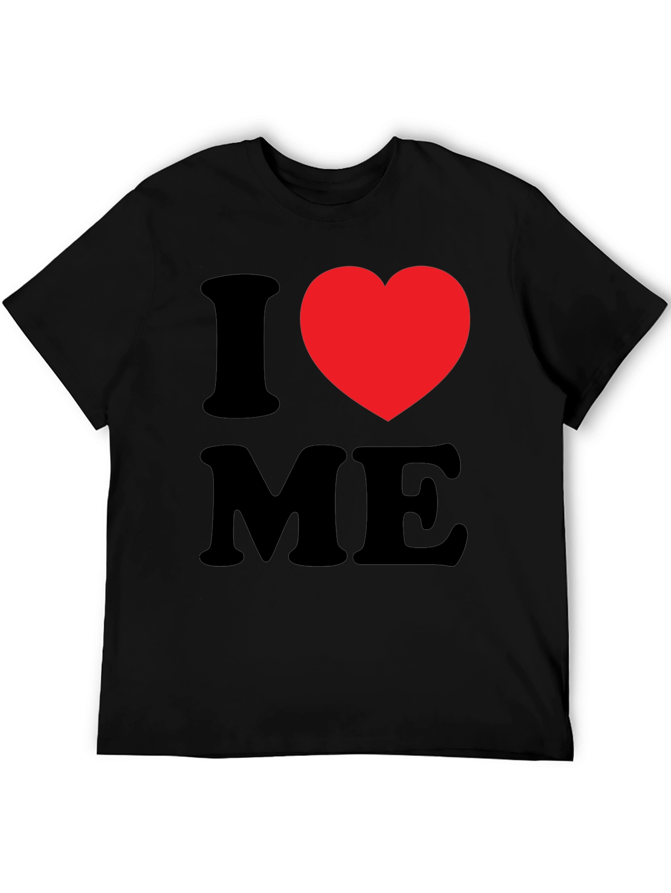 Black I Heart Me T-Shirt - Black Graphic Tee view 5