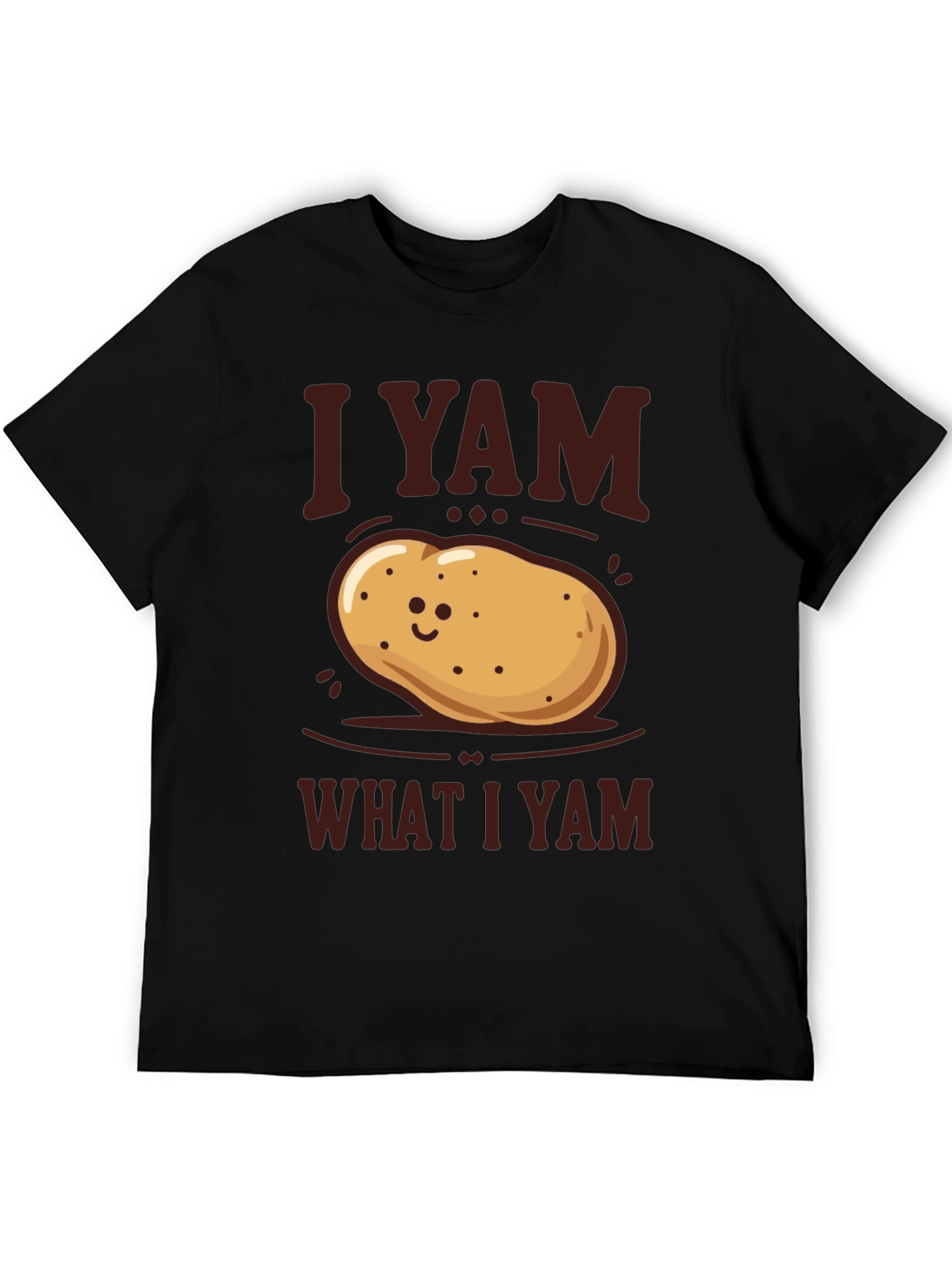 Black I Yam What I Yam Potato T-Shirt - Funny Graphic Tee view 5
