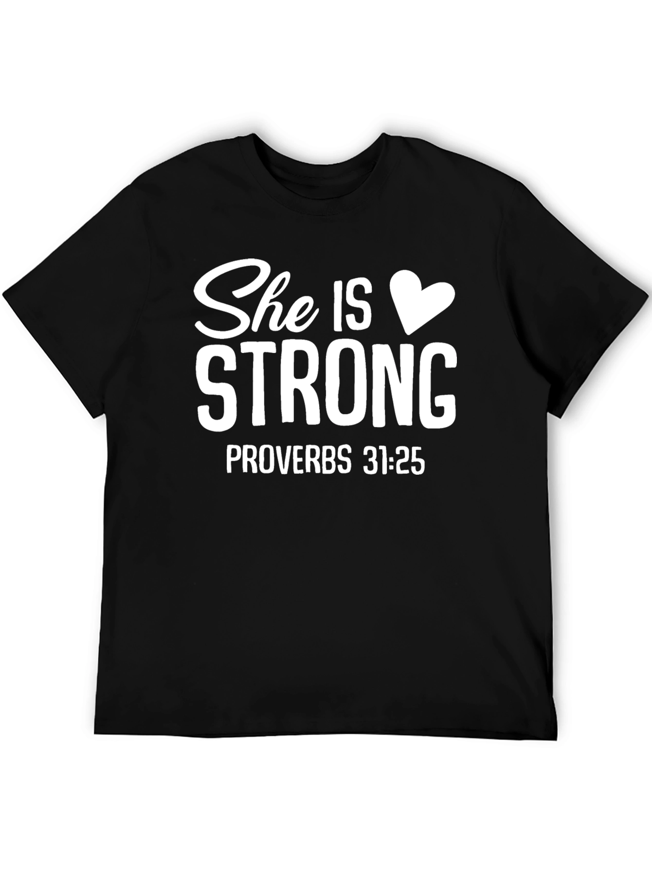 Black She Is Strong Proverbs 31:25 T-Shirt view 5