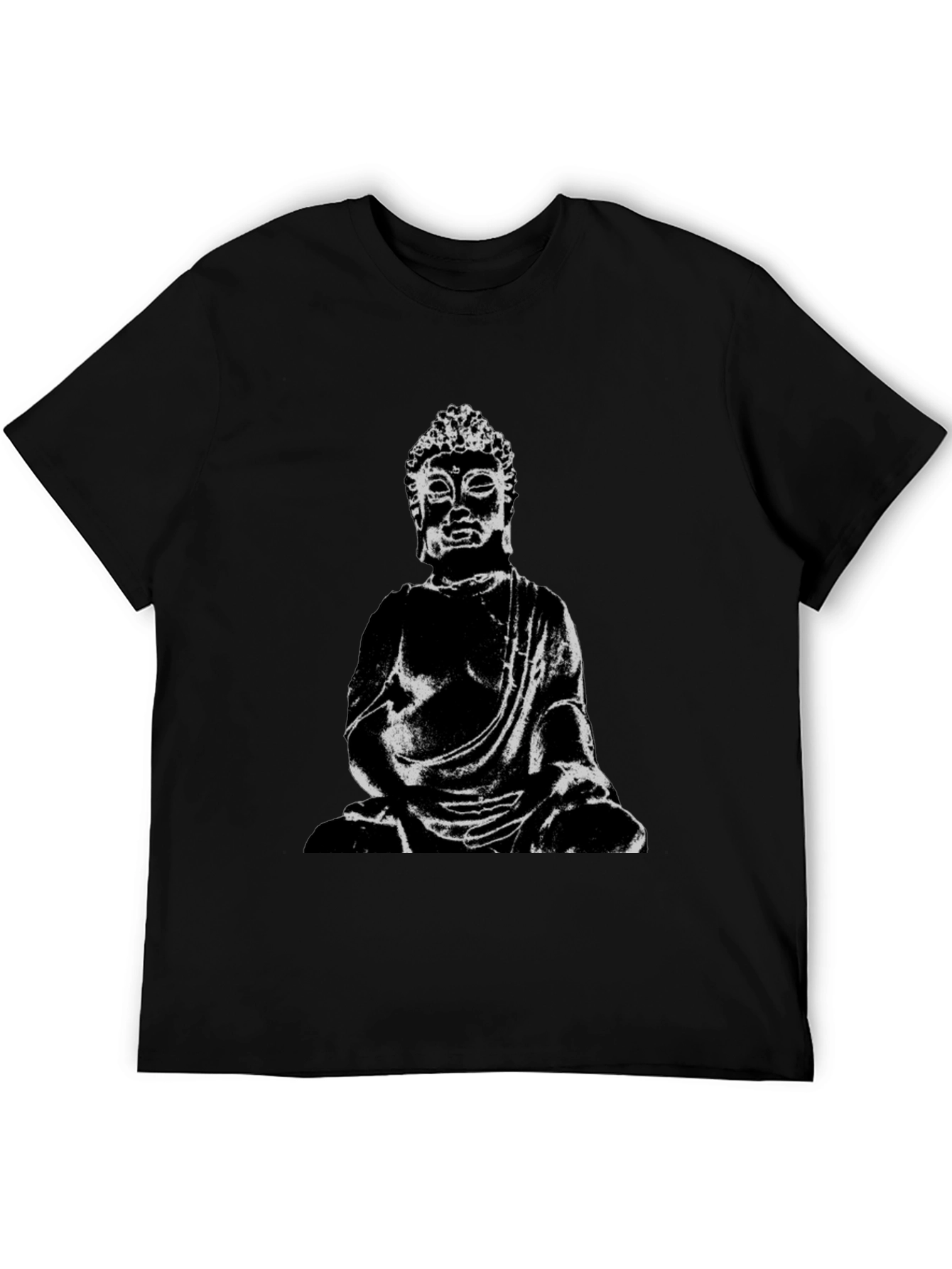 Black Buddha Graphic Print Black T-Shirt view 5