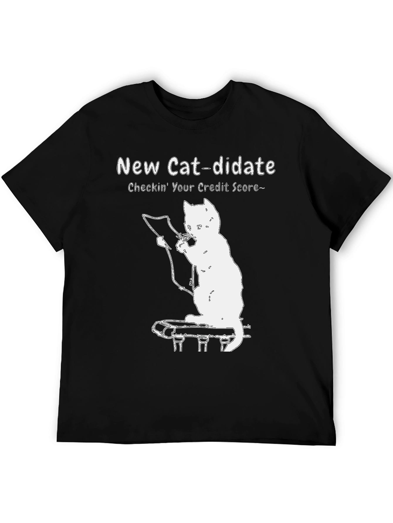 Black New Cat-didate Credit Score Tee view 5
