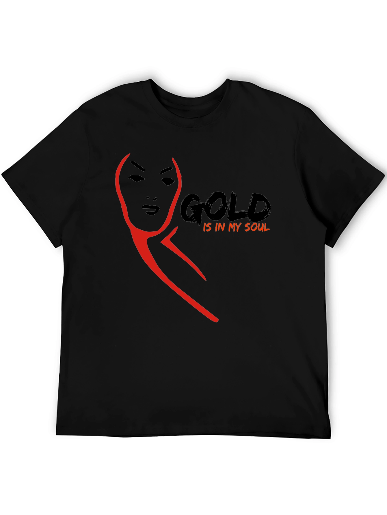 Black Gold Soul Graphic Tee - Stylish Black T-Shirt view 5