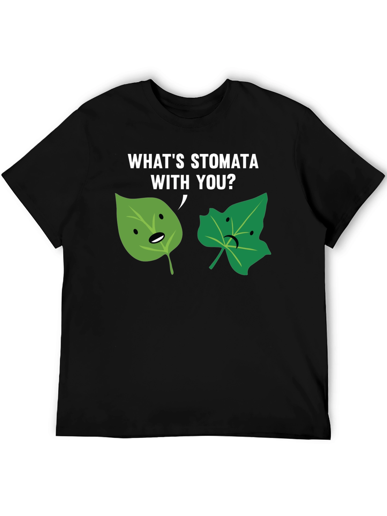 Black What's Stomata With You? Graphic Tee view 5