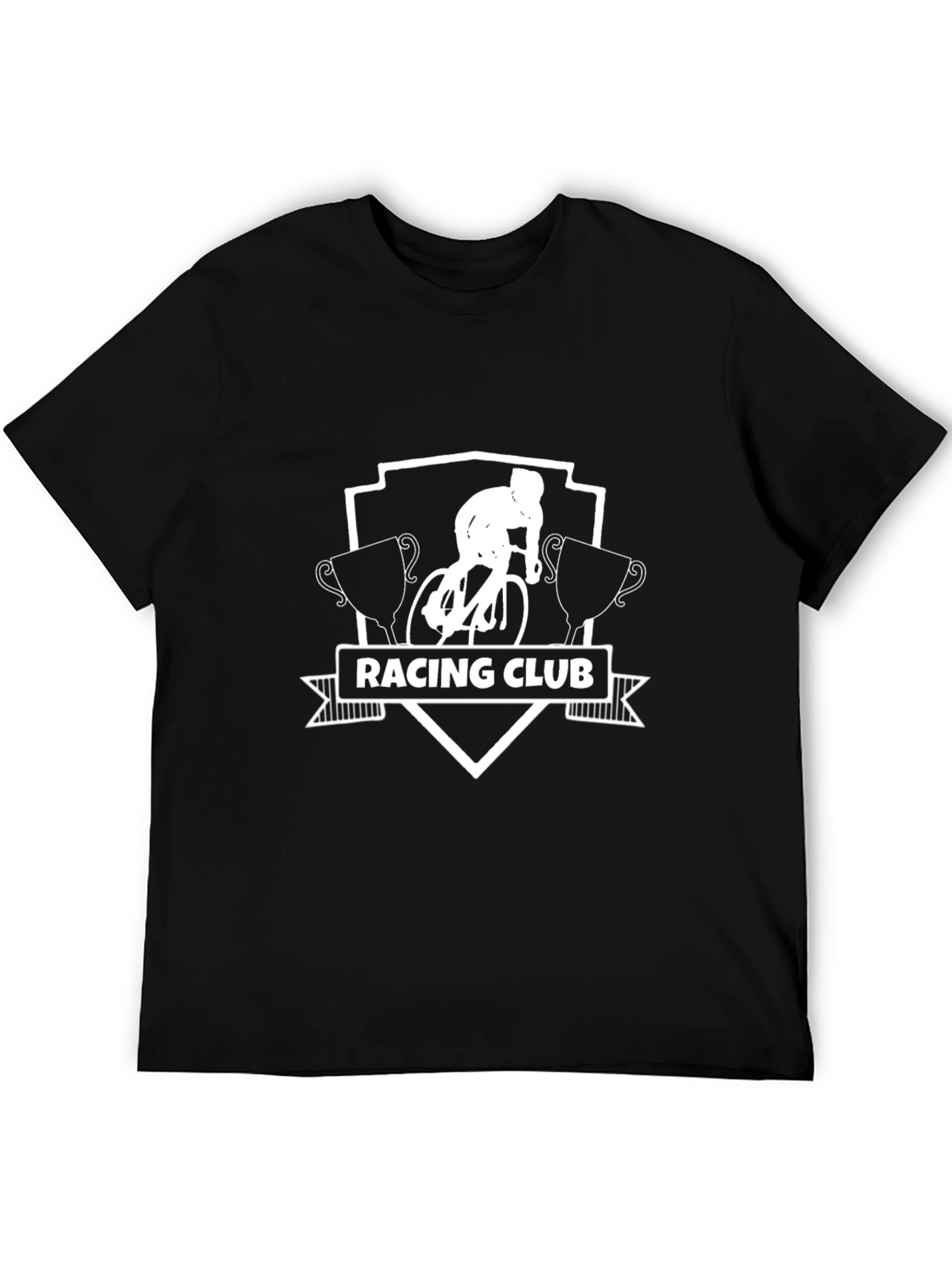 Black Racing Club Black T-Shirt for Cycling Enthusiasts view 5