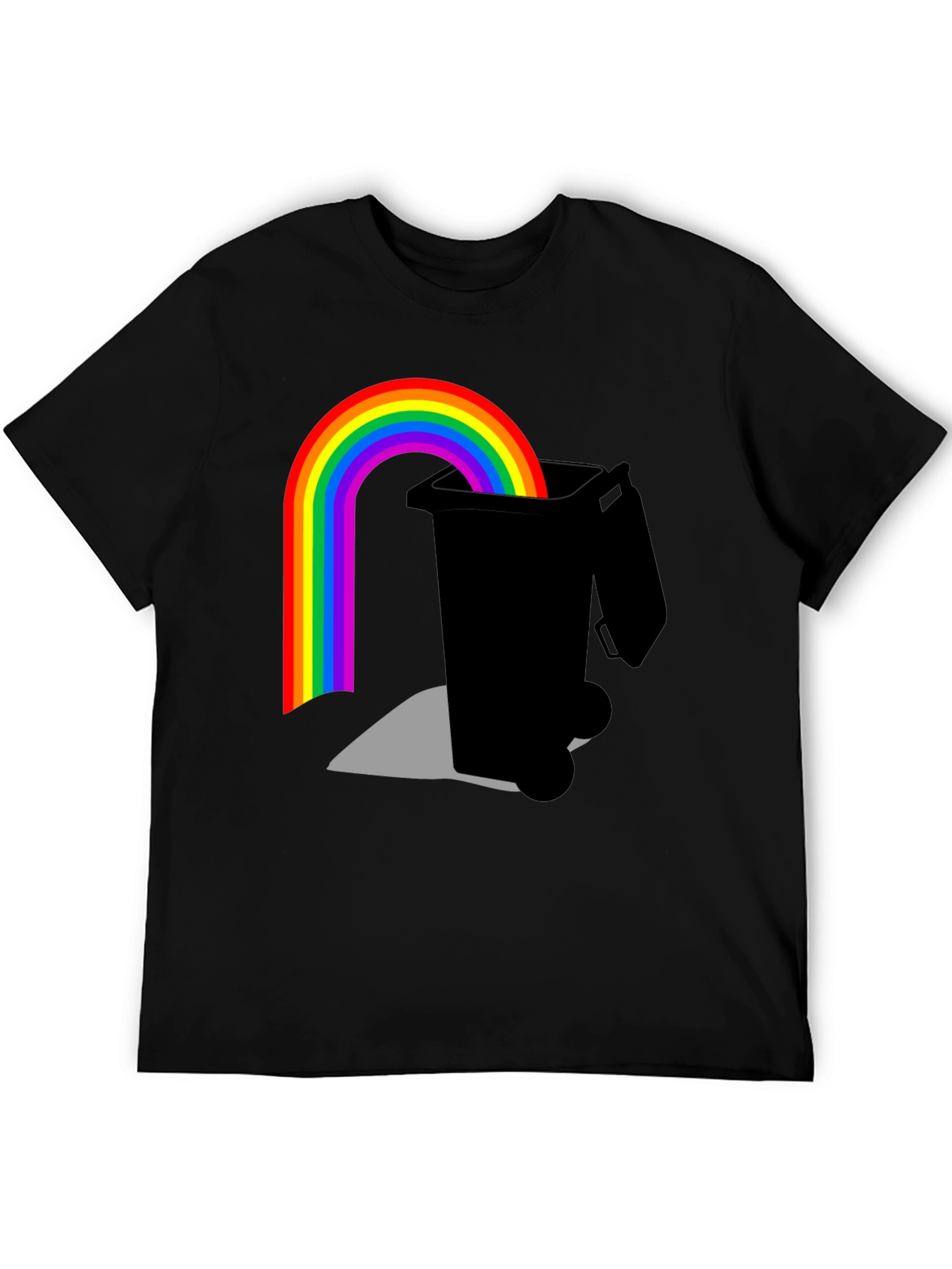 Black Rainbow Trash Bin Graphic Tee - Black view 5