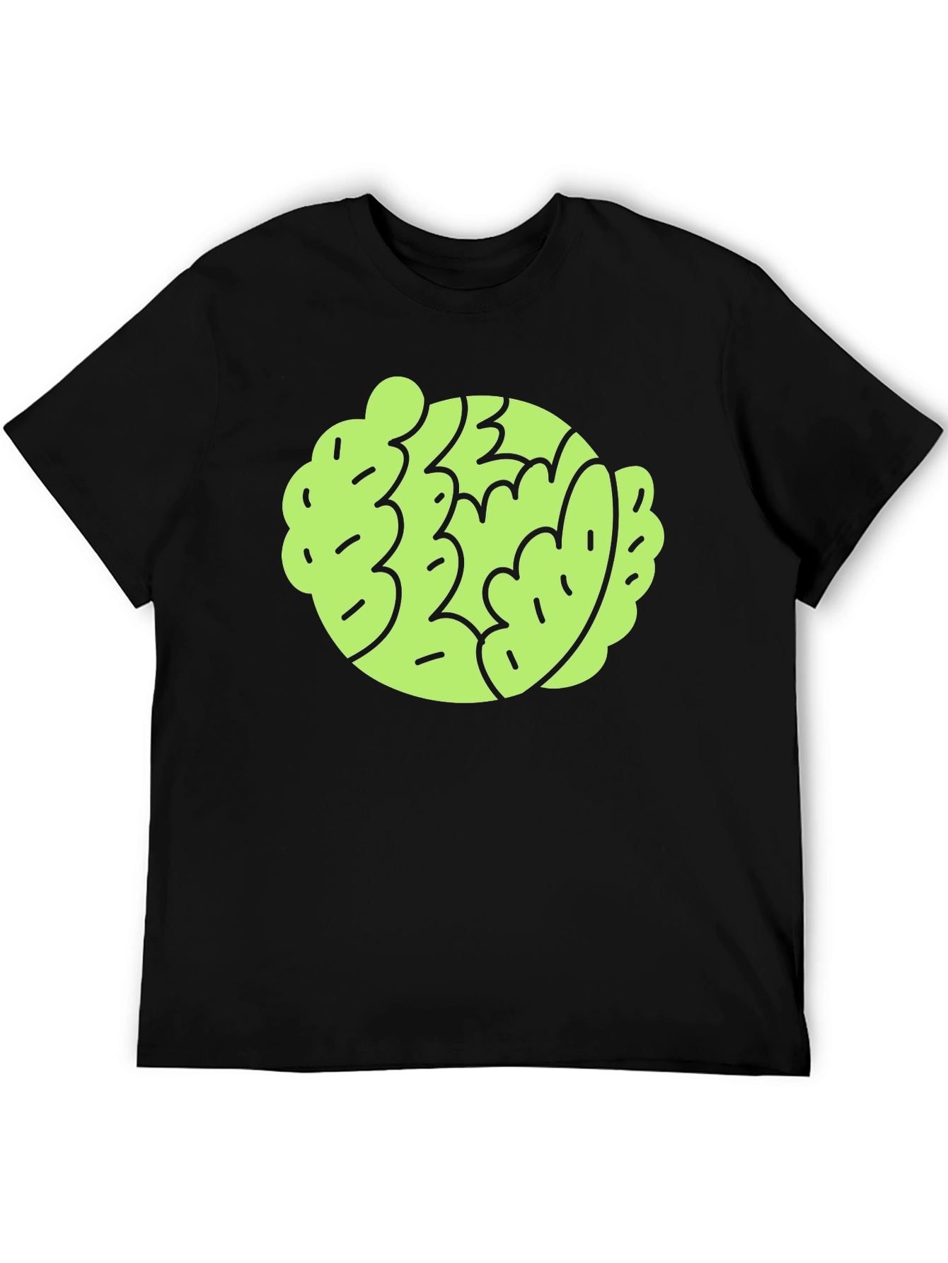 Black Funky Brain Graphic T-Shirt - Modern Style view 5
