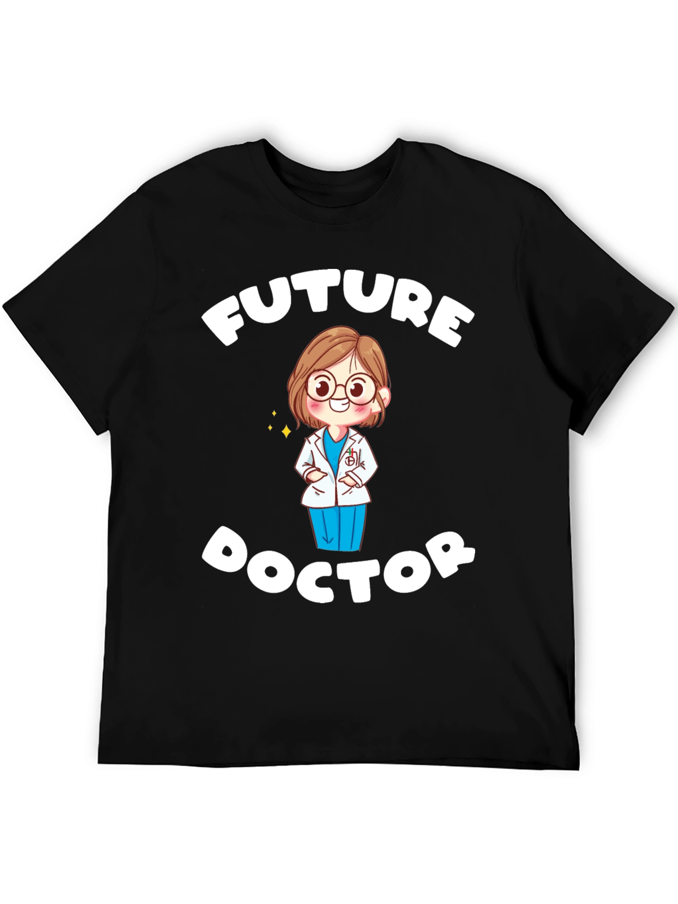 Black Future Doctor T-Shirt - Cute Medical Student Tee view 5
