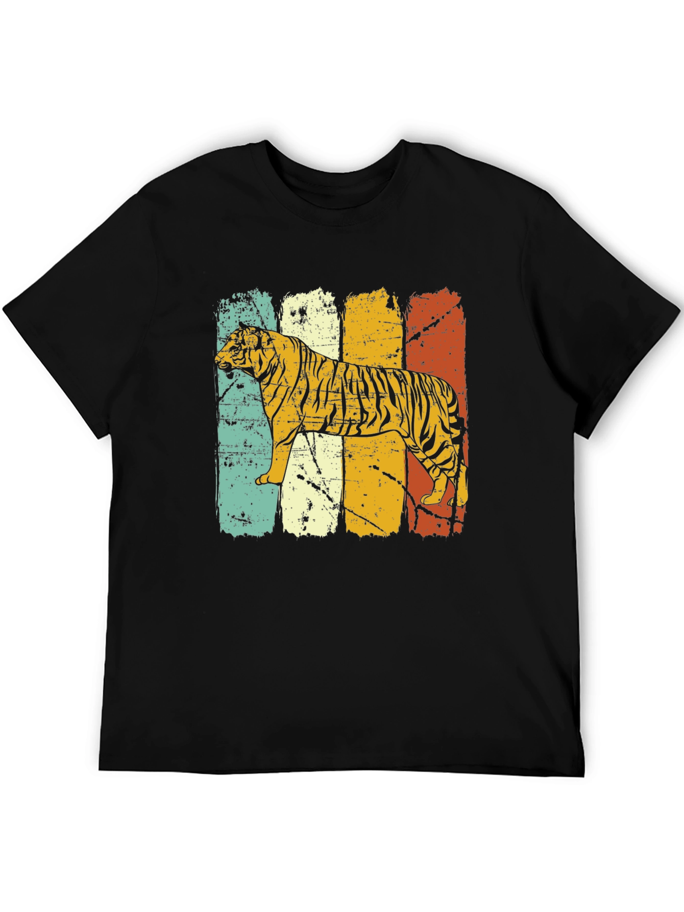 Black Retro Tiger Graphic Tee - Vintage Style view 5