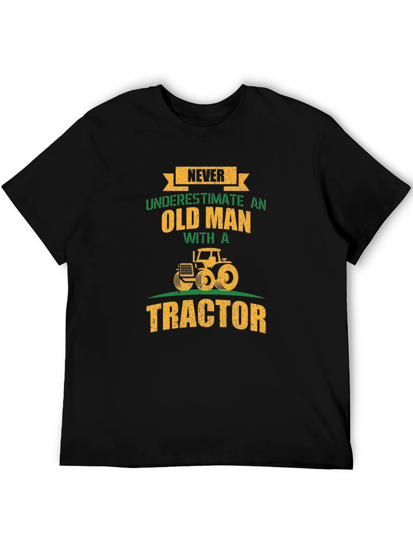 Black Never Underestimate an Old Man with a Tractor T-Shirt view 5