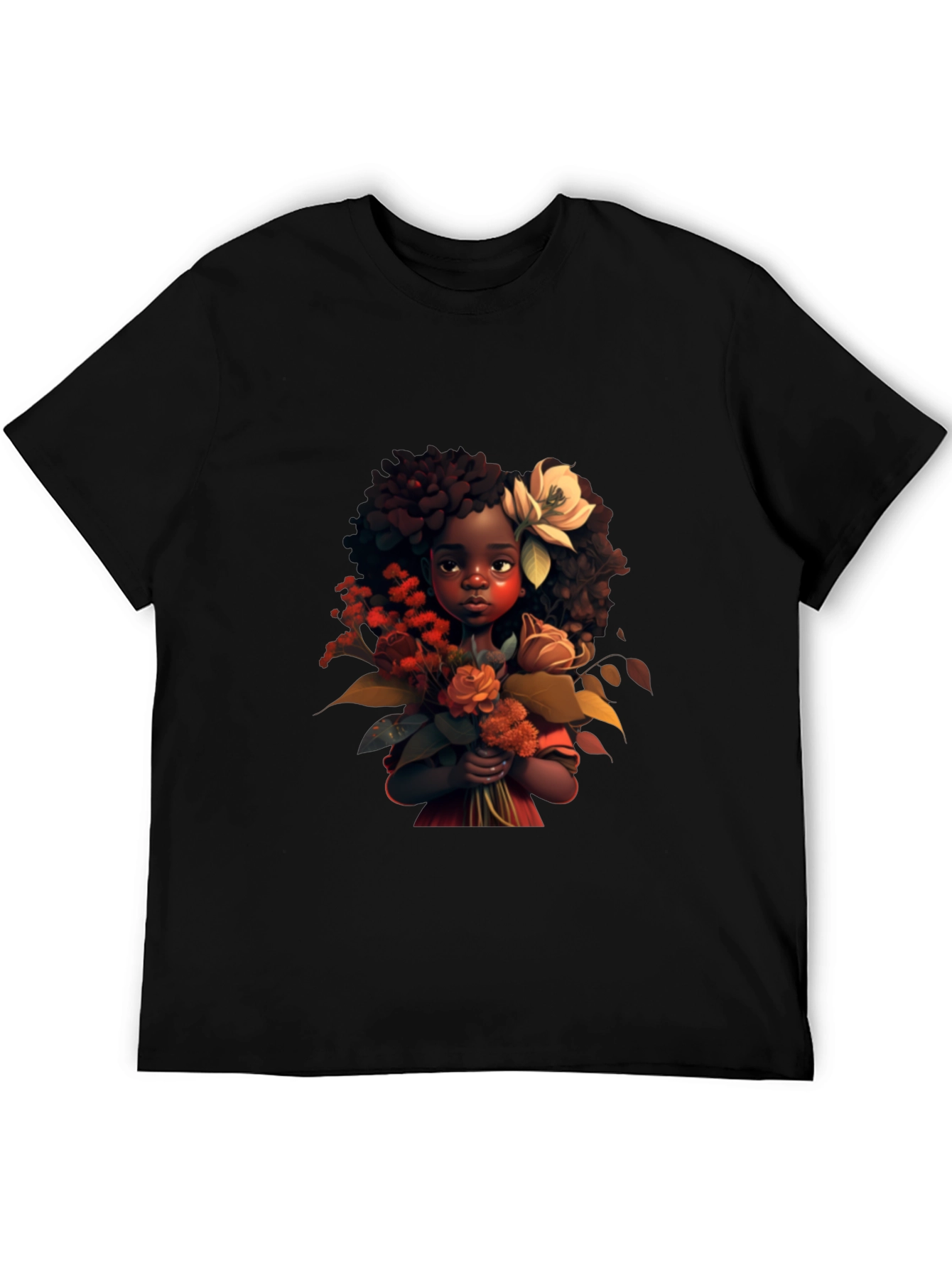 Black Girl with Flowers Graphic Tee view 5