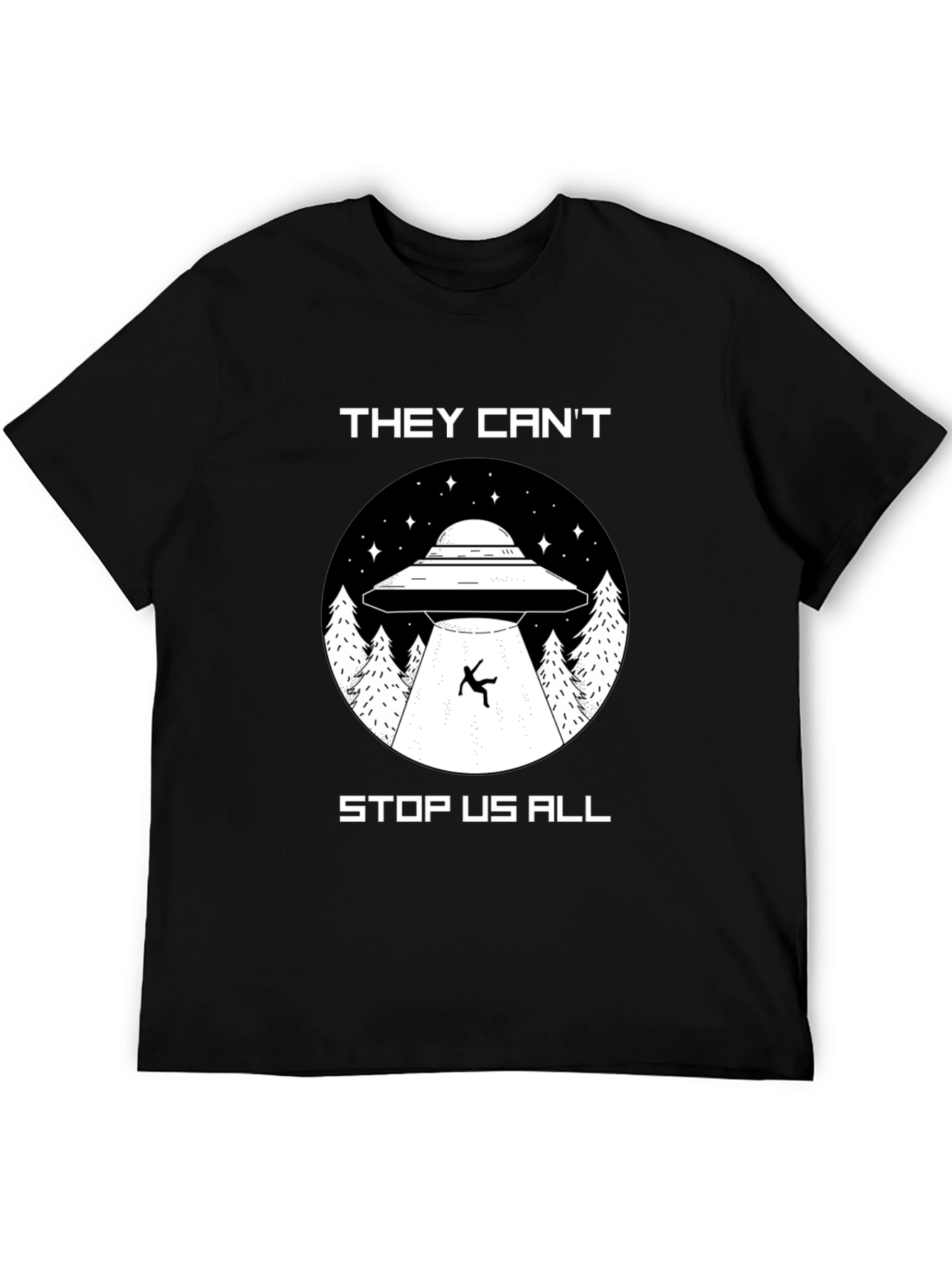 Black They Can't Stop Us All UFO T-Shirt view 5