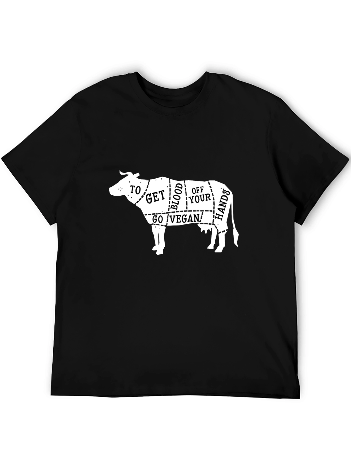 Black Vegan Butcher T-Shirt: "To Get Blood Off Your Hands, Go Vegan!" view 5