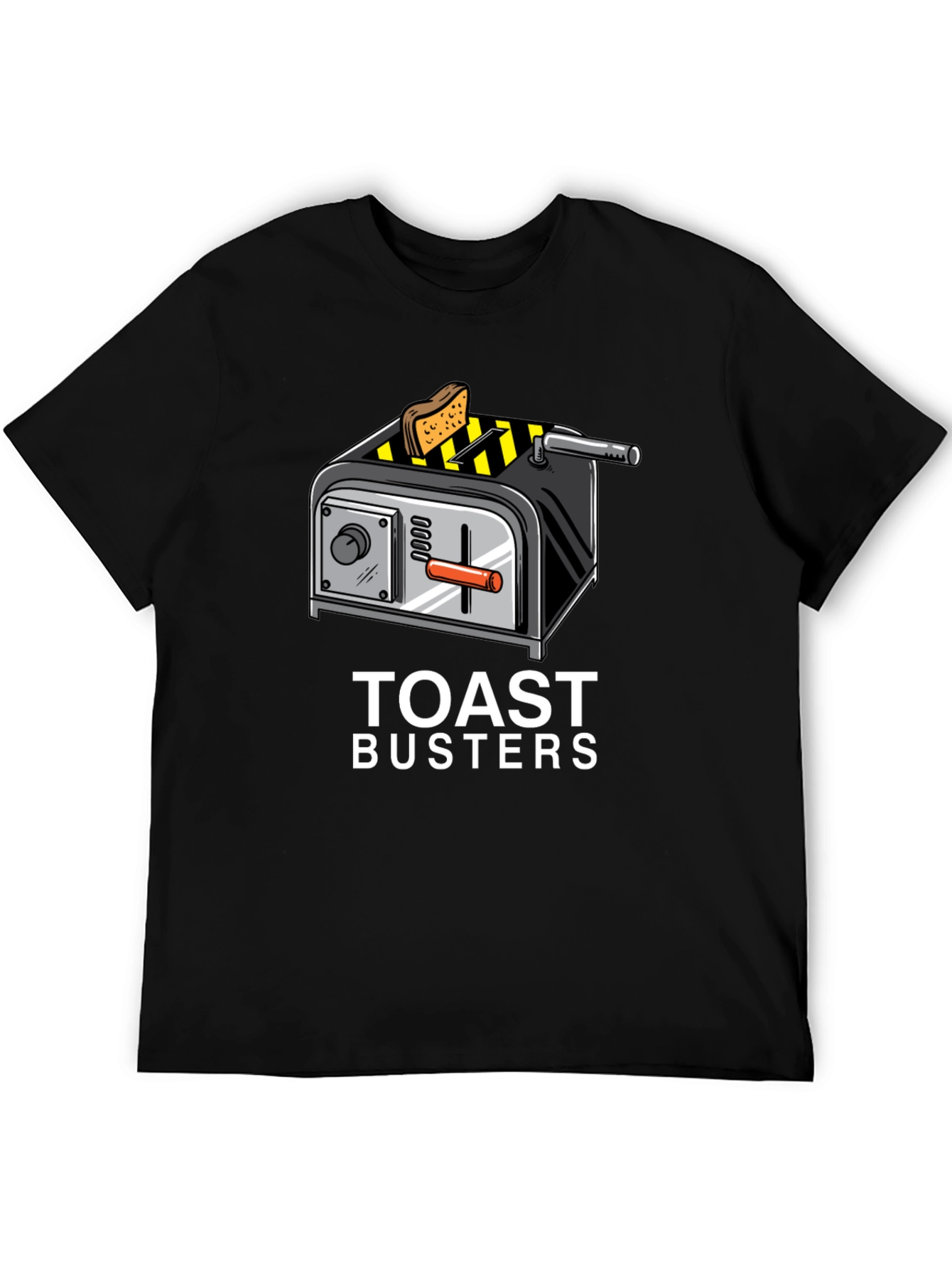 Black Toast Busters Graphic Tee - Funny Breakfast Shirt view 5