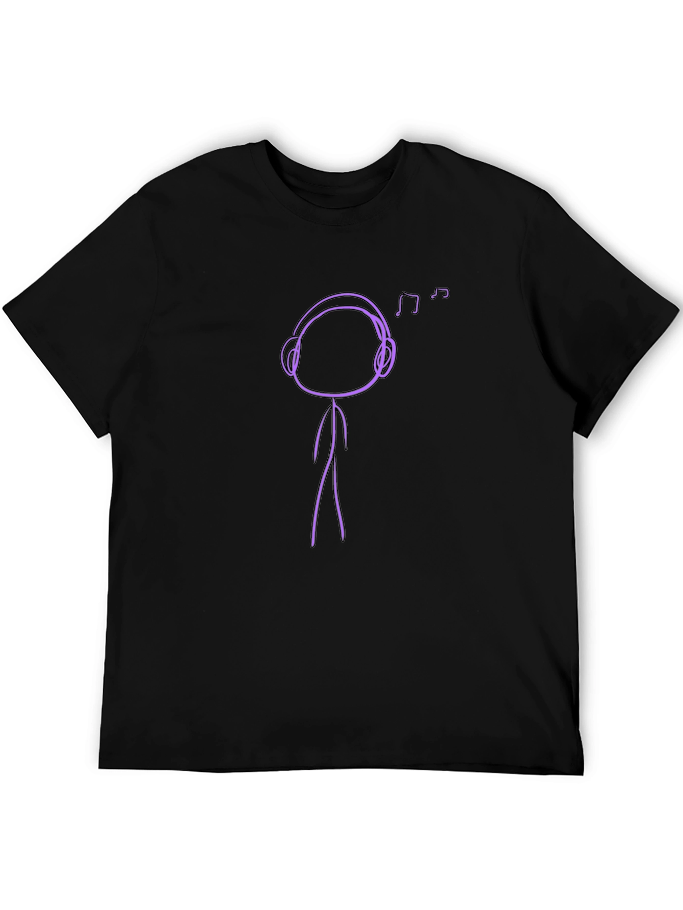 Black Music Lover Stick Figure Graphic Tee view 5