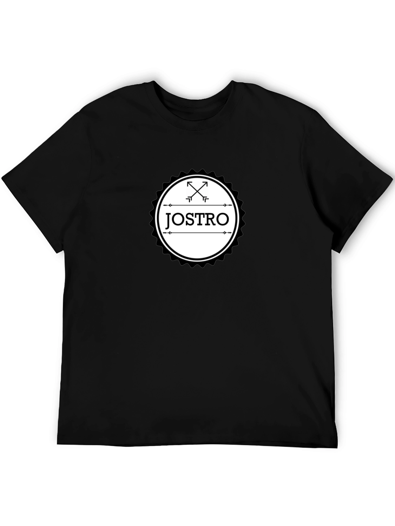Black JOSTRO Graphic T-Shirt - Black Crew Neck Tee view 5