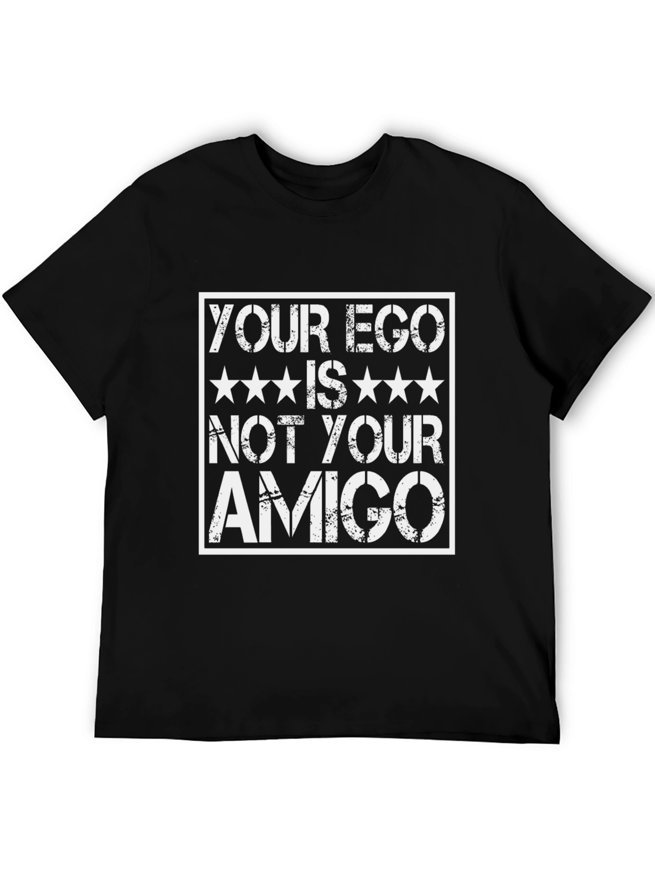 Black Your Ego Is Not Your Amigo Graphic Tee - Black view 5