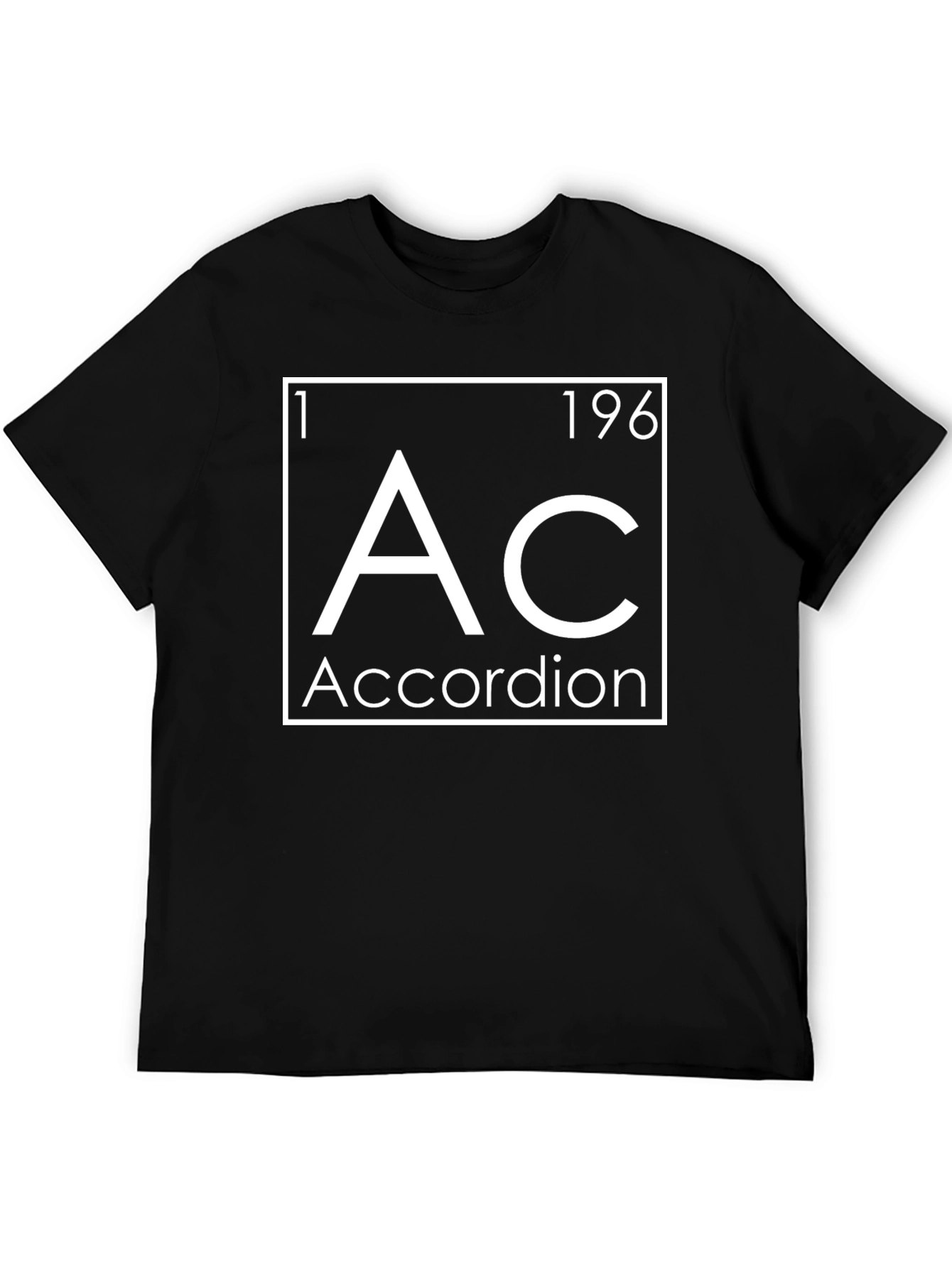 Black Periodic Table Accordion T-Shirt - Funny Musician Tee view 5