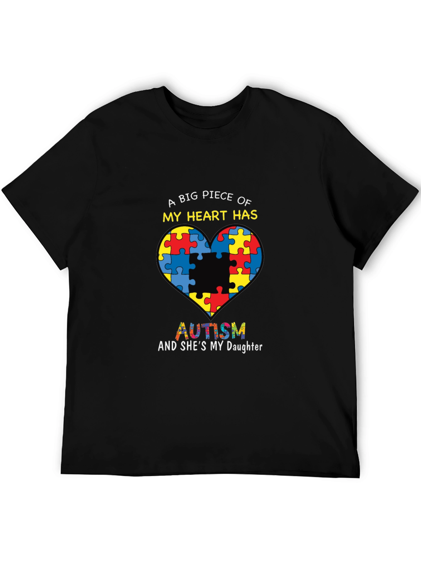 Black Autism Awareness T-Shirt: A Big Piece of My Heart view 5