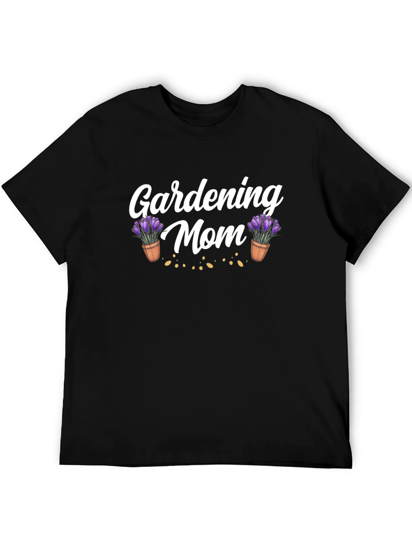 Black Gardening Mom T-Shirt - Floral Design view 5