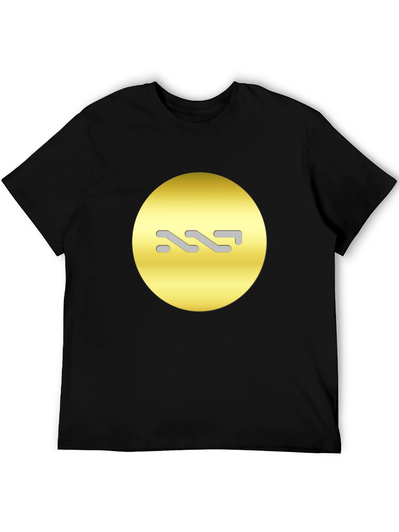 Black Modern Black Tee with Abstract Gold Design view 5