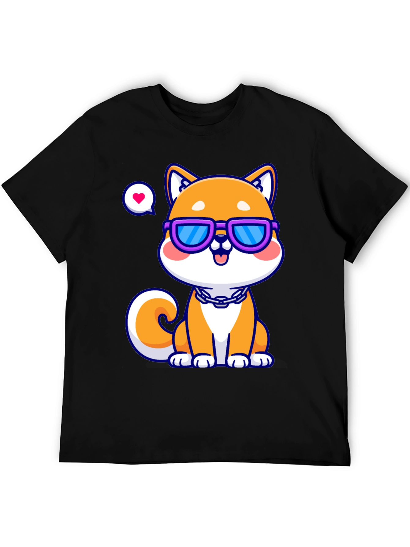 Black Cool Shiba Inu T-Shirt - Unisex view 5