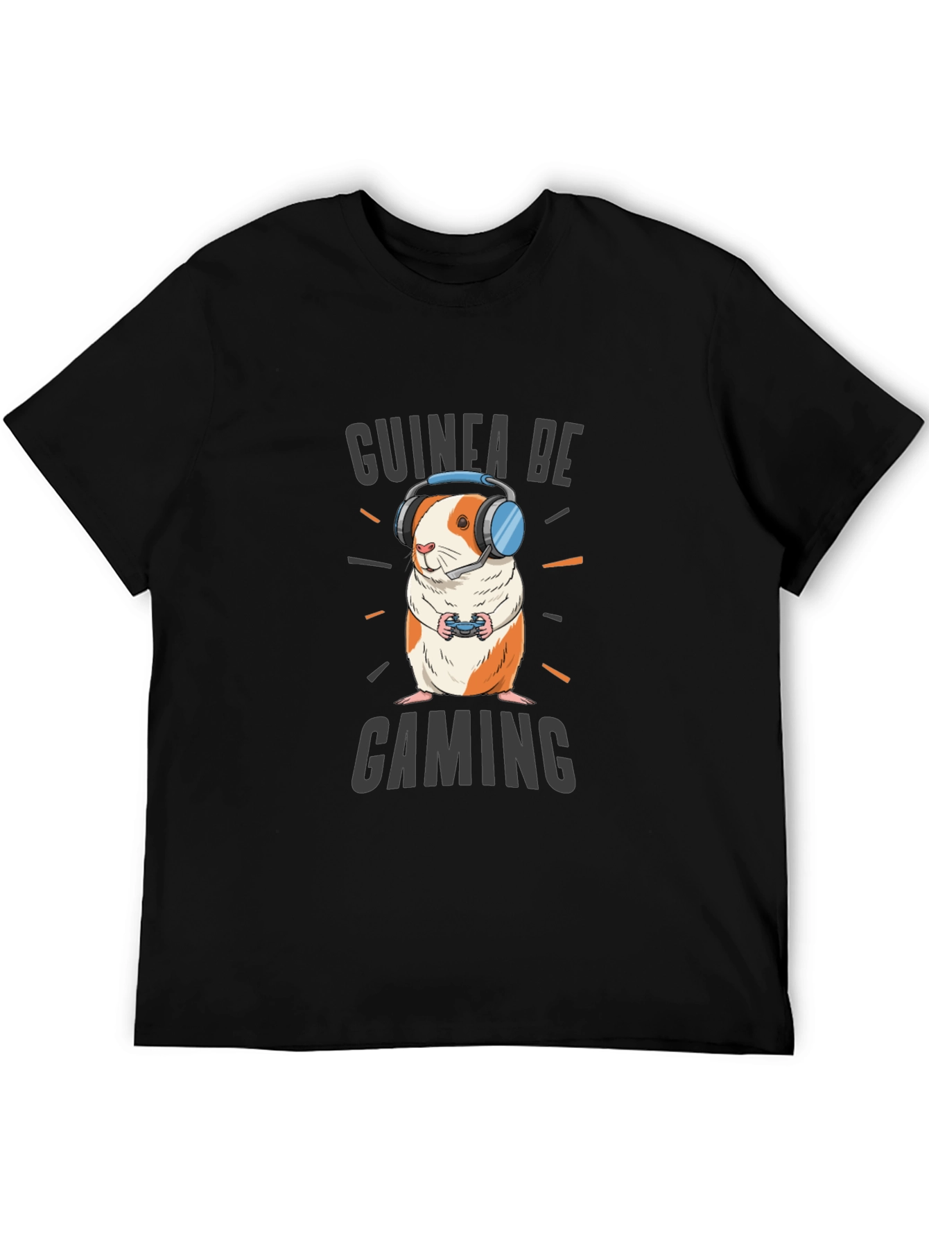 Black Guinea Be Gaming T-Shirt - Gamer Guinea Pig Tee view 5