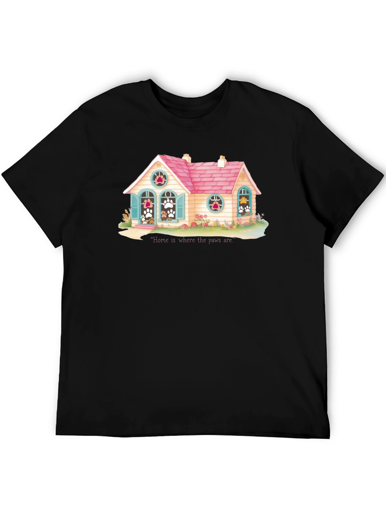 Black Home is Where the Paws Are T-Shirt view 5