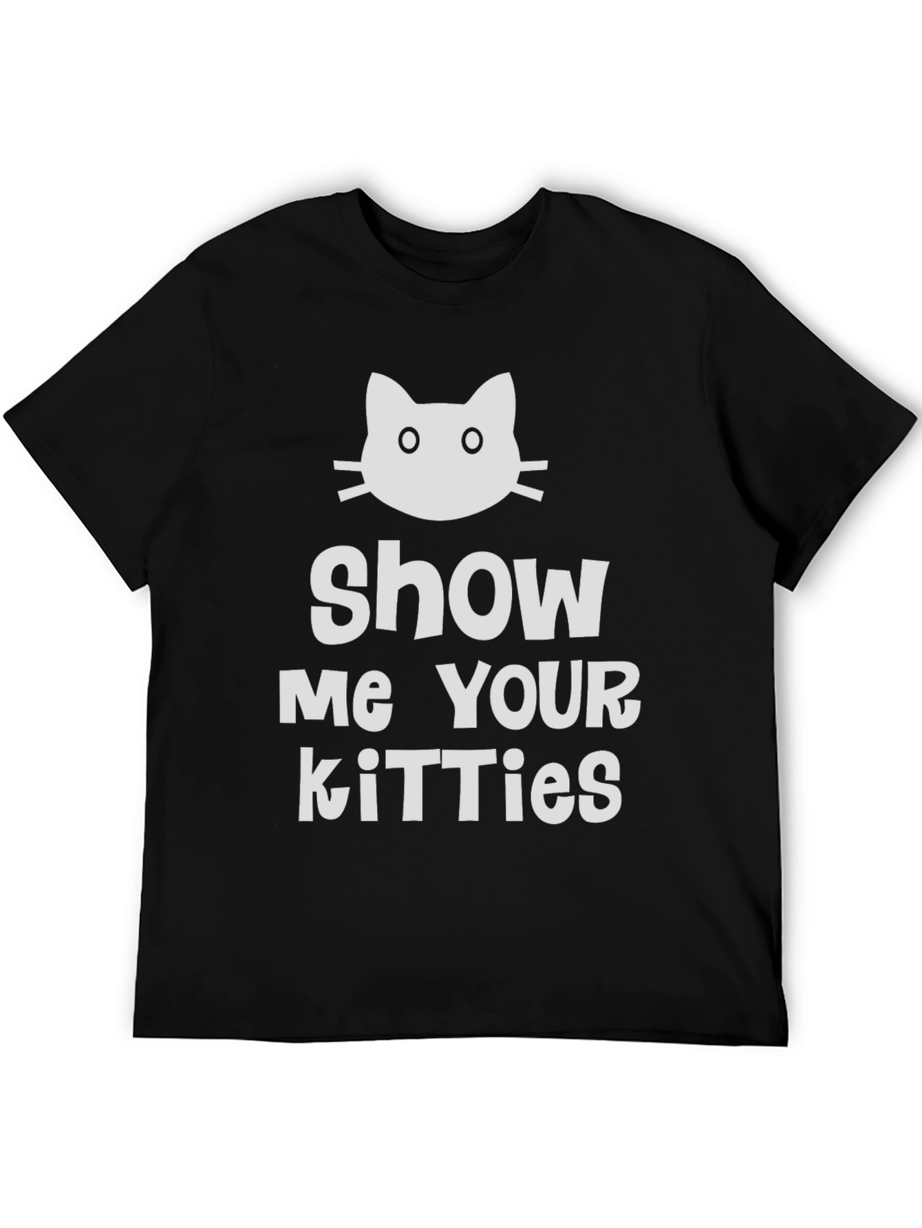 Black Show Me Your Kitties T-Shirt - Novelty Cat Tee view 5