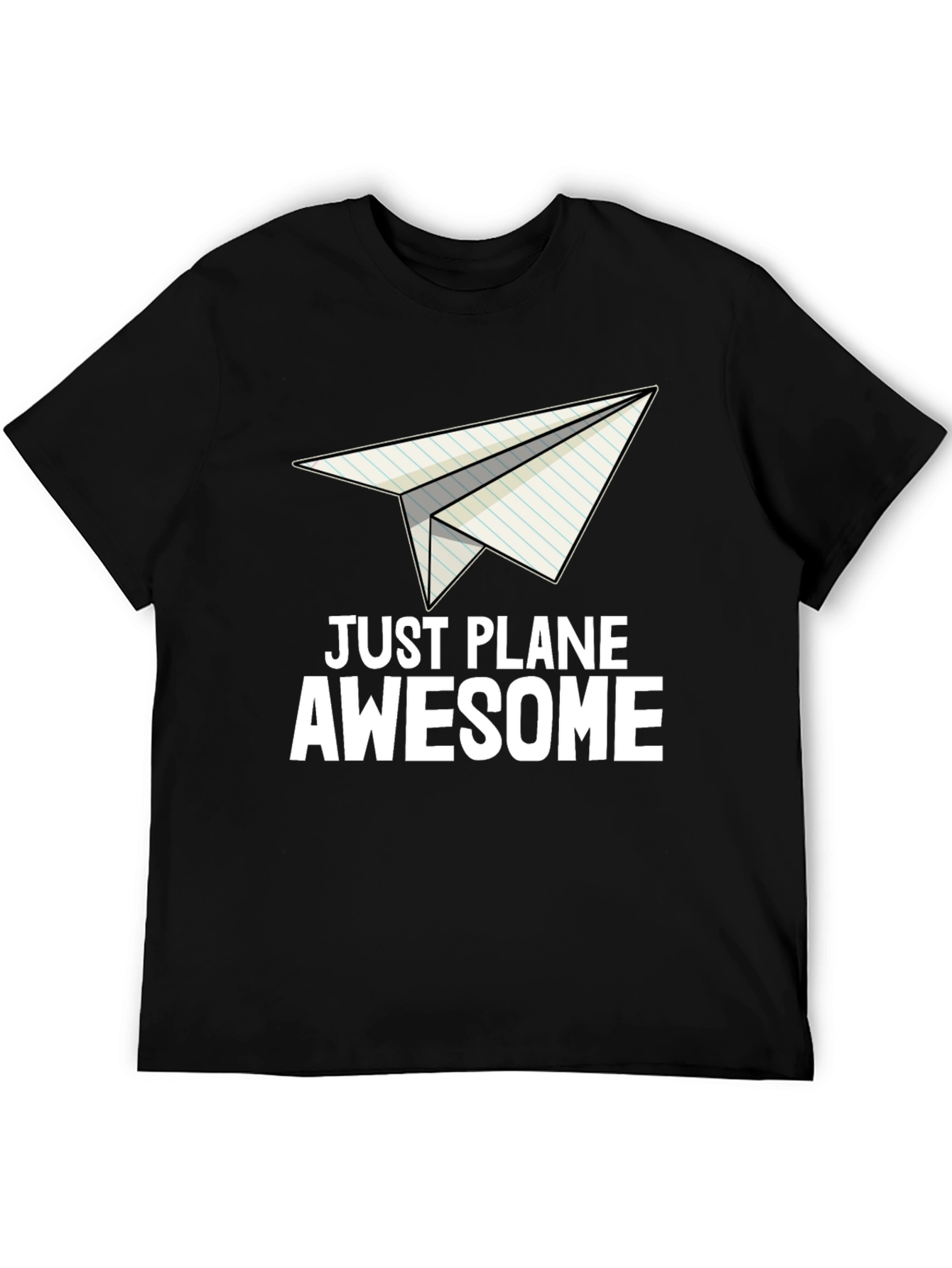 Black Just Plane Awesome Graphic T-Shirt view 5