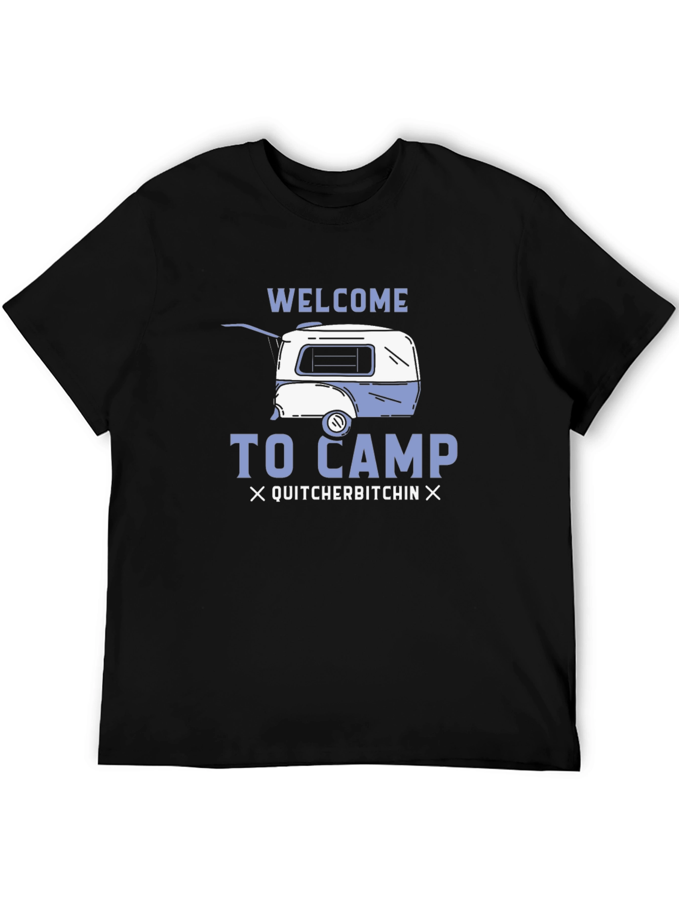 Black Welcome to Camp Novelty Graphic T-Shirt view 5