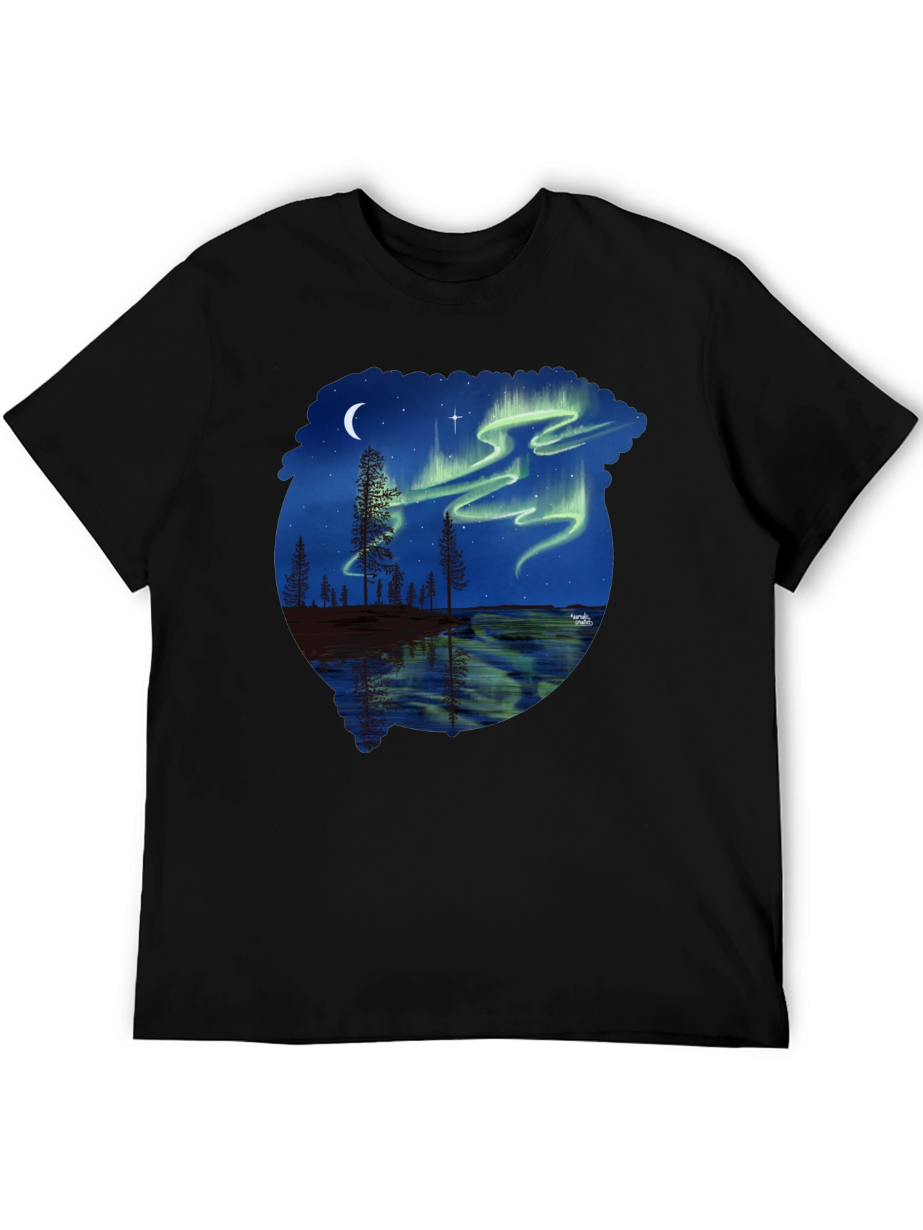 Black Aurora Borealis Graphic Tee - Nature Lover's T-Shirt view 5