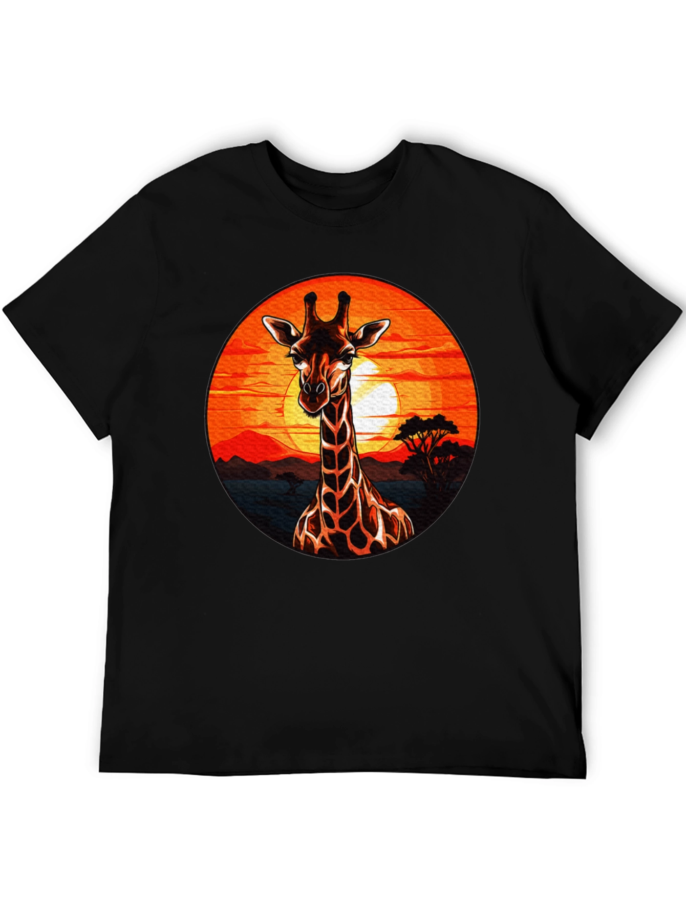 Black Giraffe Sunset Graphic Tee - Safari Style view 5
