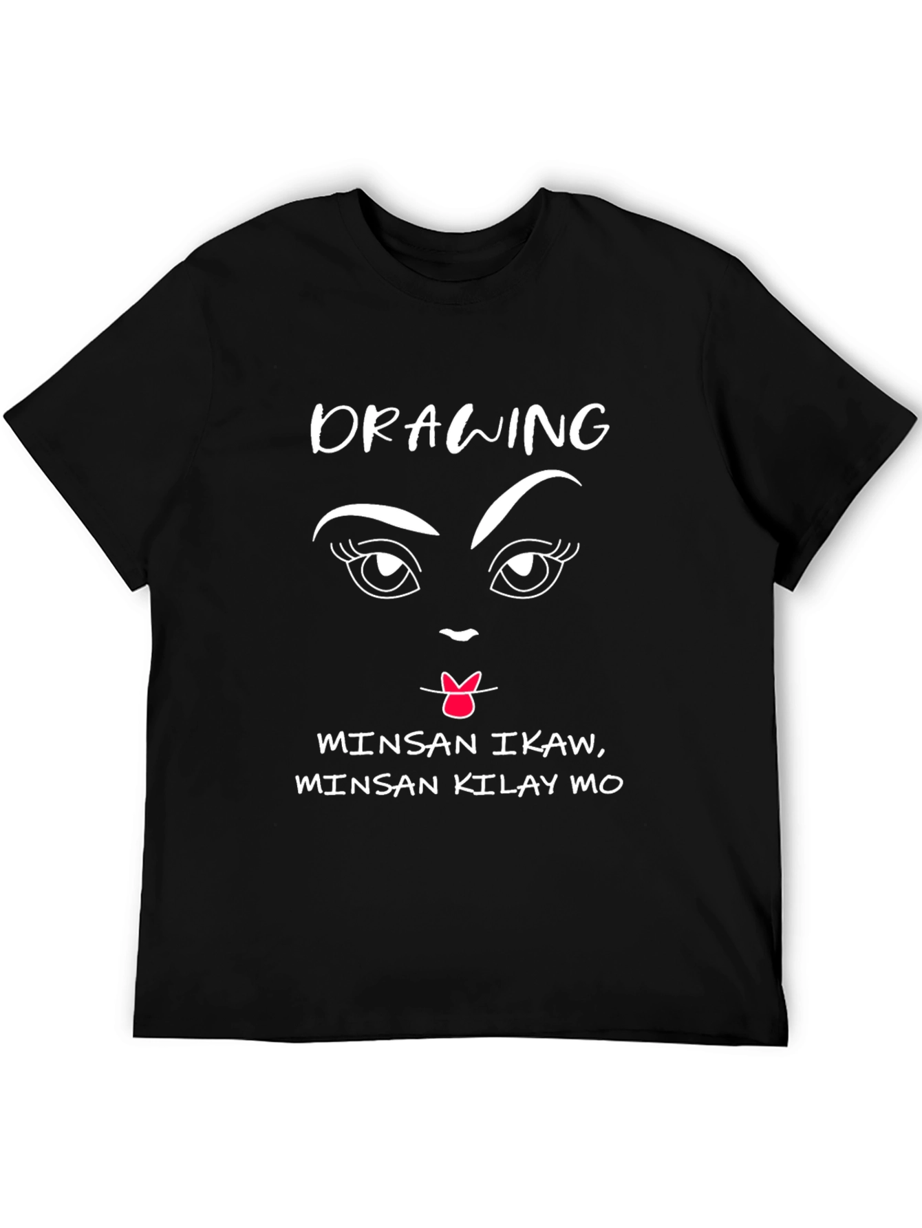 Black Drawing Face T-Shirt - Minsan Kilay Mo view 5