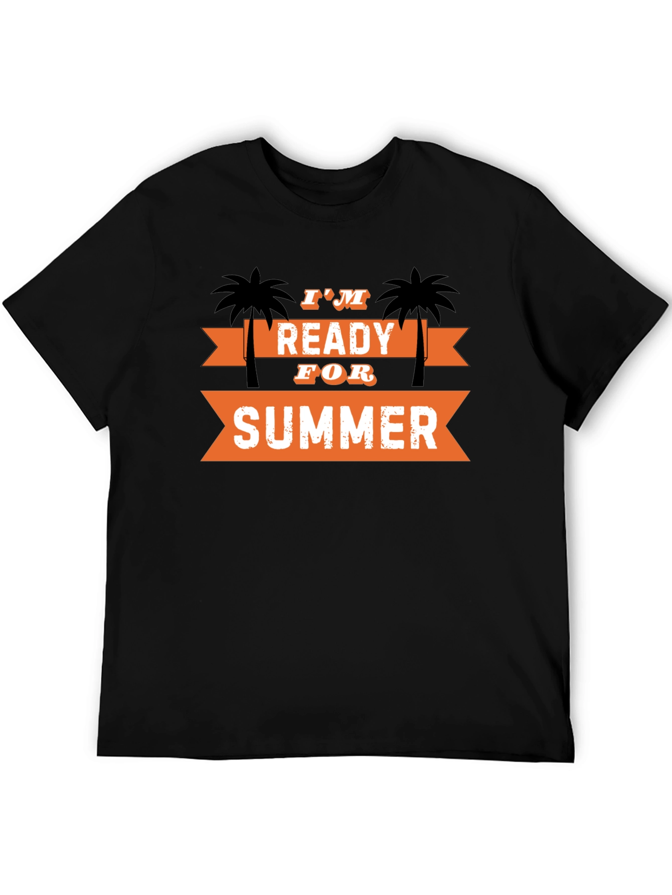 Black I'm Ready for Summer T-Shirt Palm Tree Graphic Tee view 5