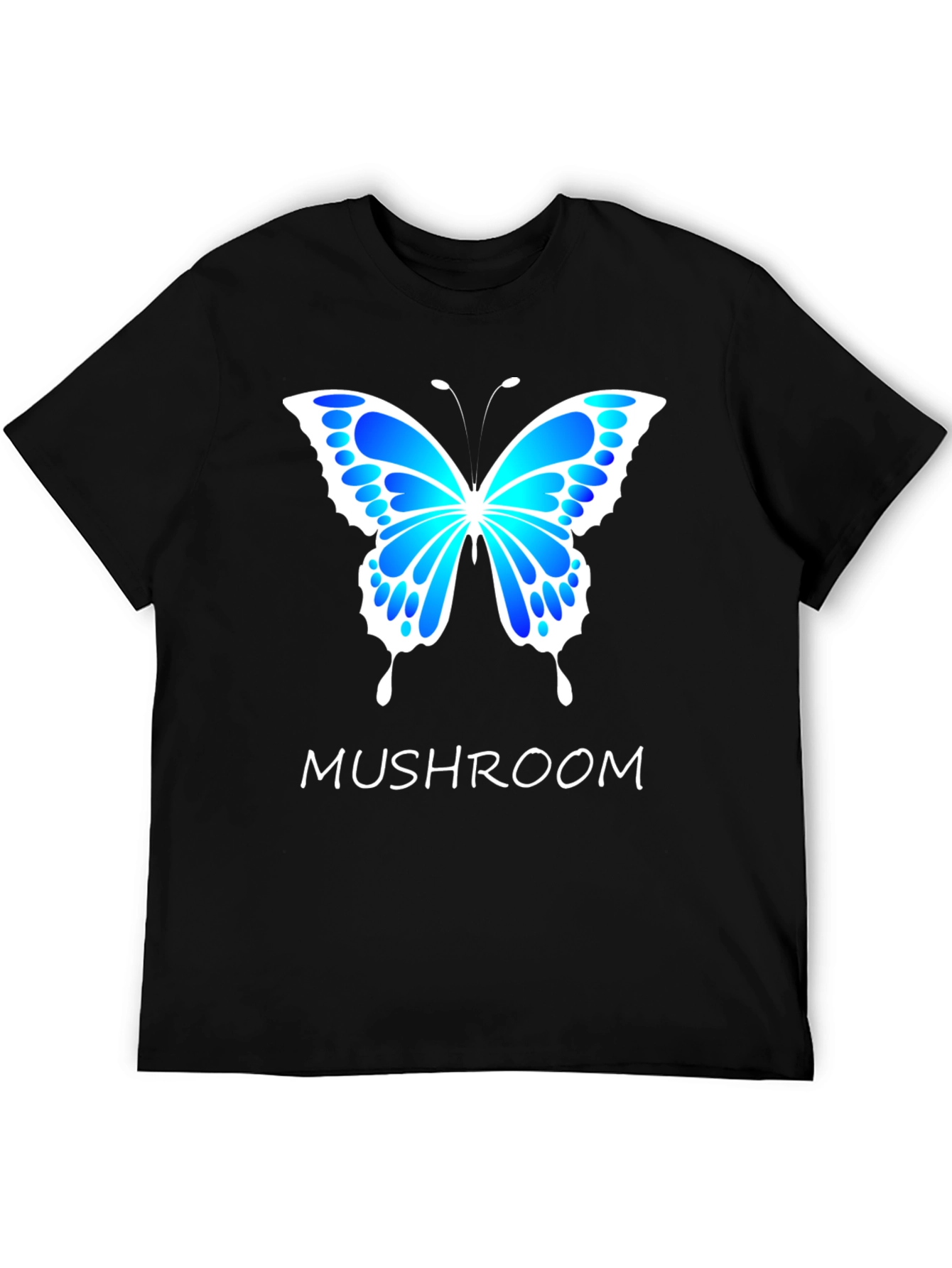Black Mushroom Butterfly Graphic T-Shirt view 5