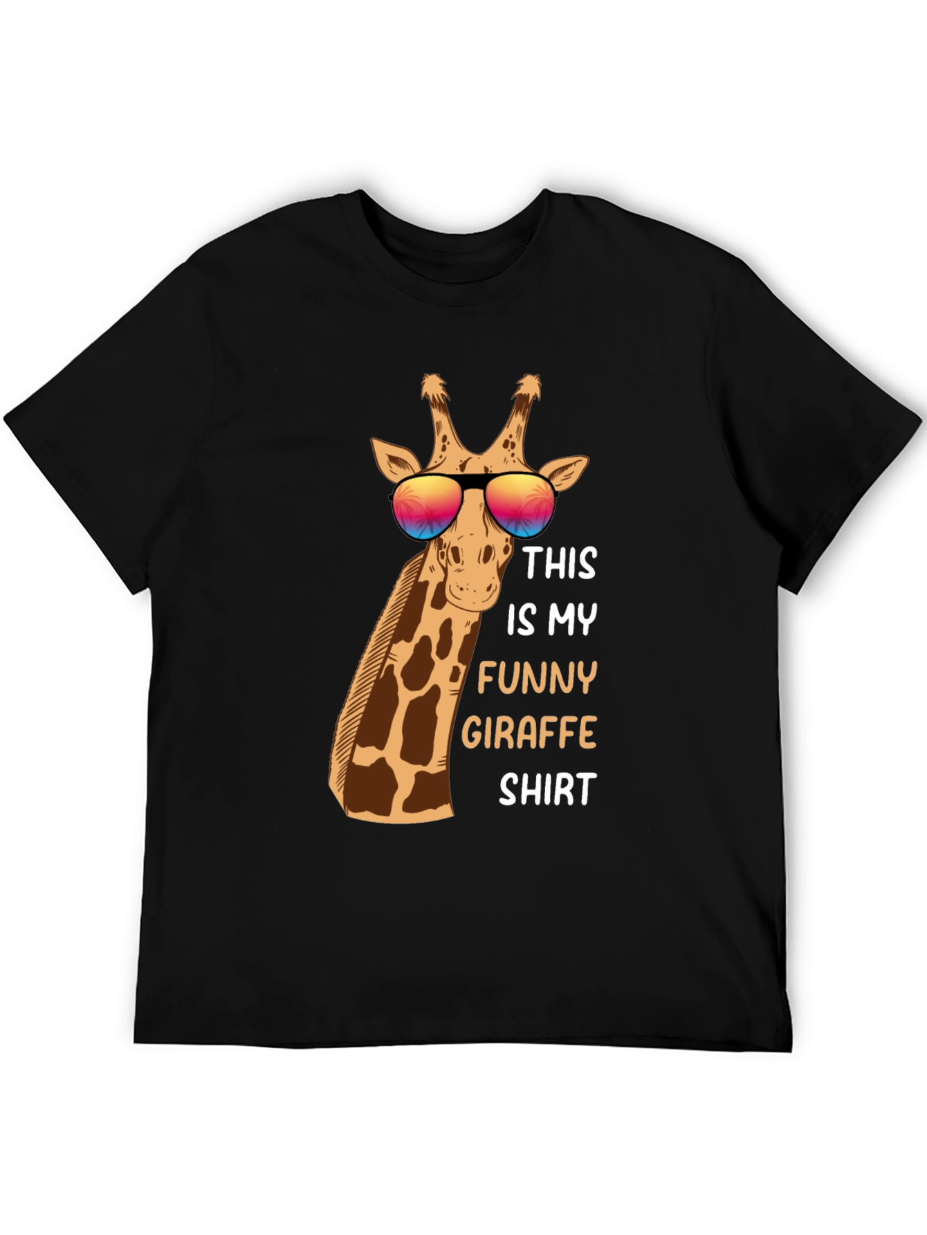 Black Funny Giraffe T-Shirt view 5