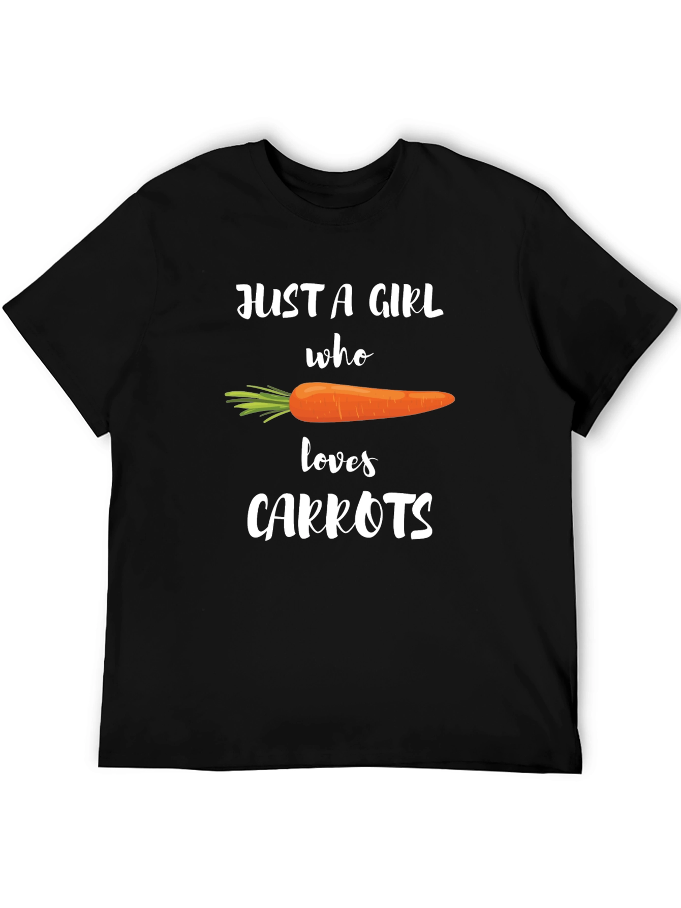 Black Carrot Lover T-Shirt - Just a Girl Who Loves Carrots Tee view 5